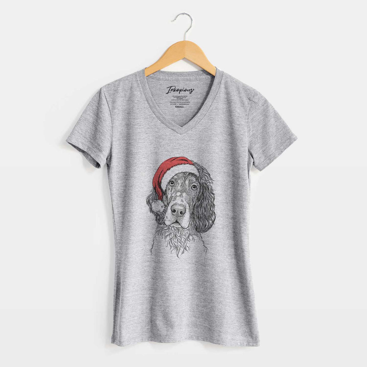 Santa Sir Rexford the Blue Belton English Setter - Women's V-neck Shirt