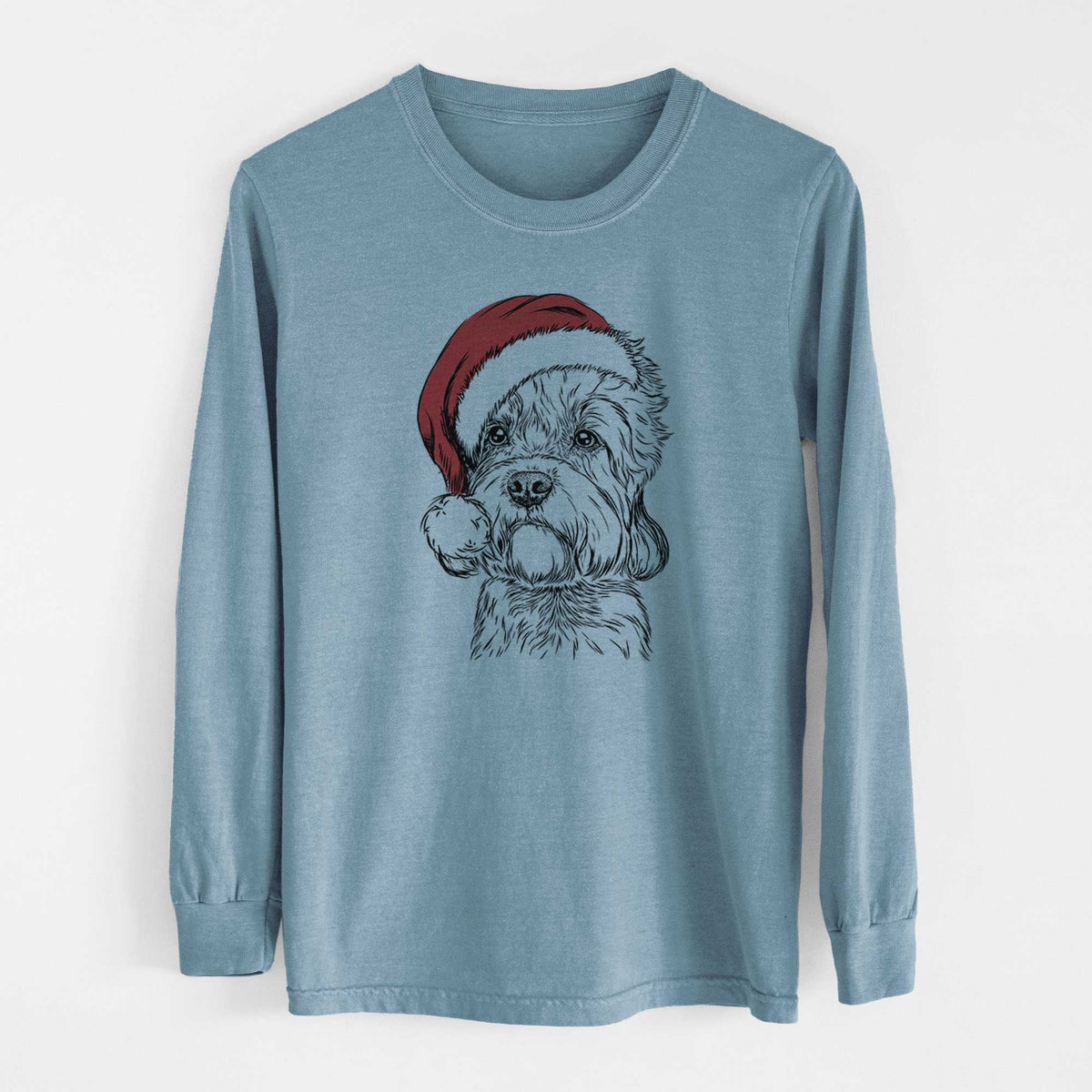 Santa Sir Walter the Dandie Dinmont Terrier - Heavyweight 100% Cotton Long Sleeve
