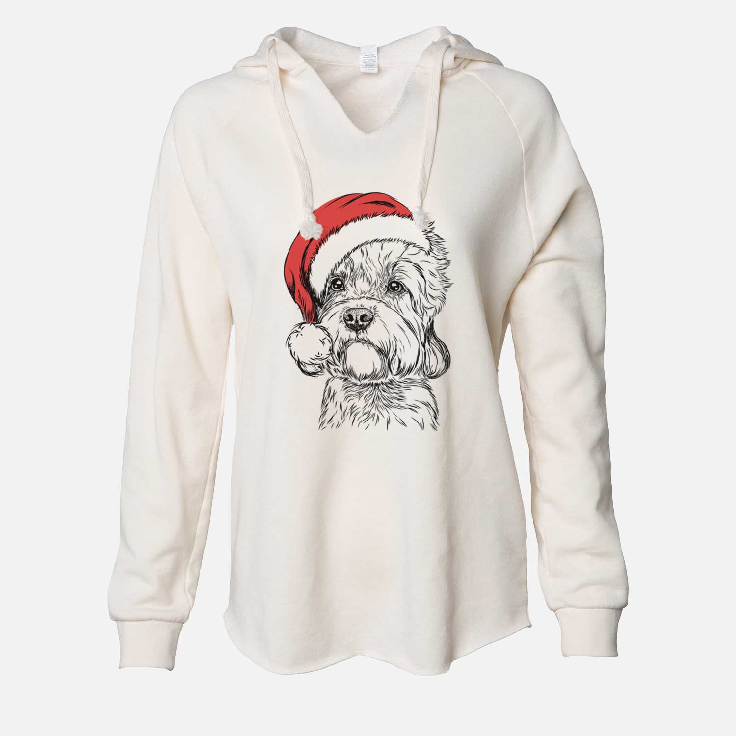 Santa Sir Walter the Dandie Dinmont Terrier - Cali Wave Hooded Sweatshirt