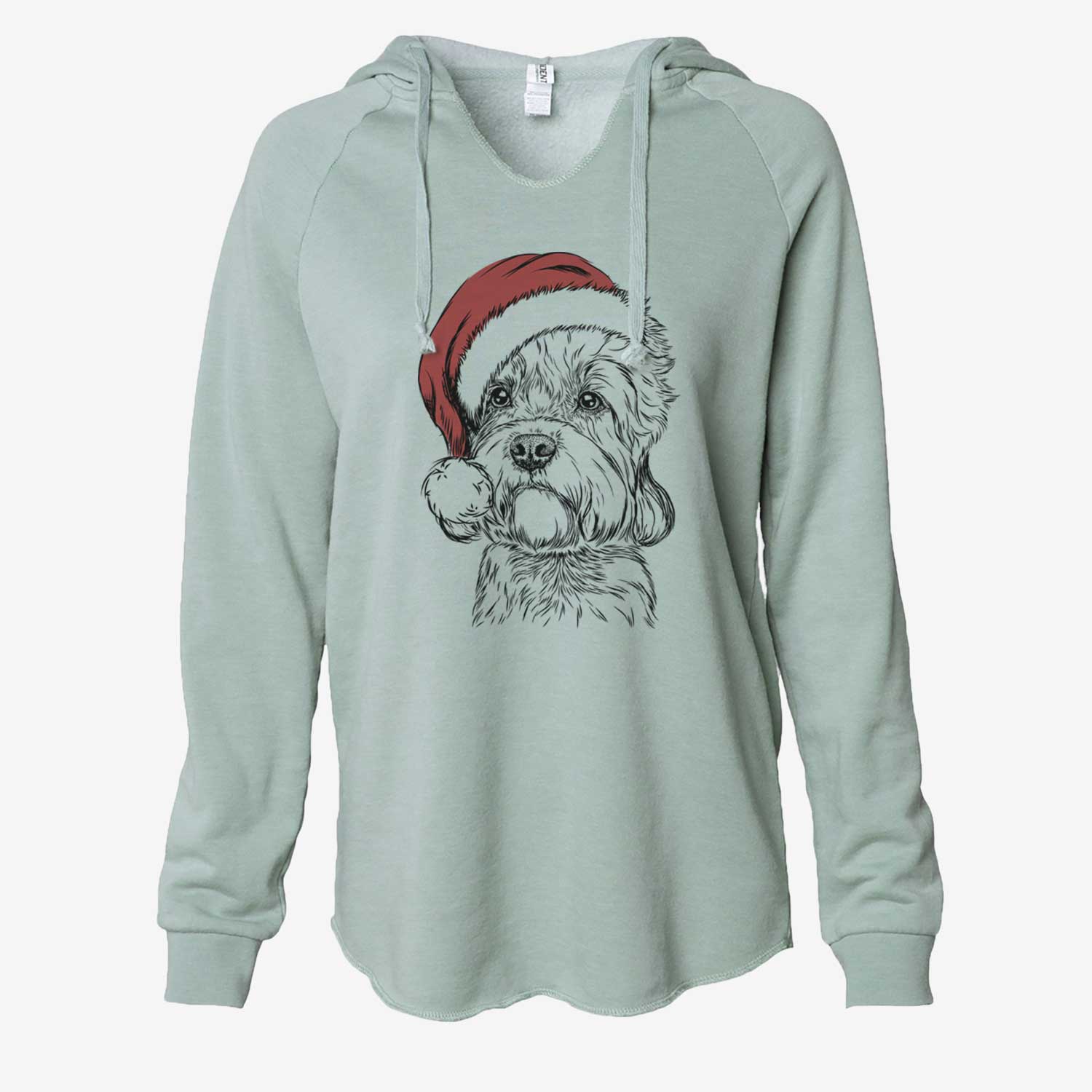 Santa Sir Walter the Dandie Dinmont Terrier - Cali Wave Hooded Sweatshirt