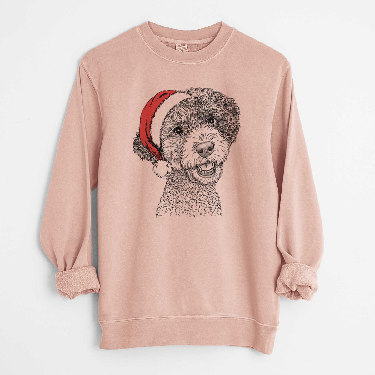 Santa Skipper the Twoodle - Unisex Pigment Dyed Crew Sweatshirt