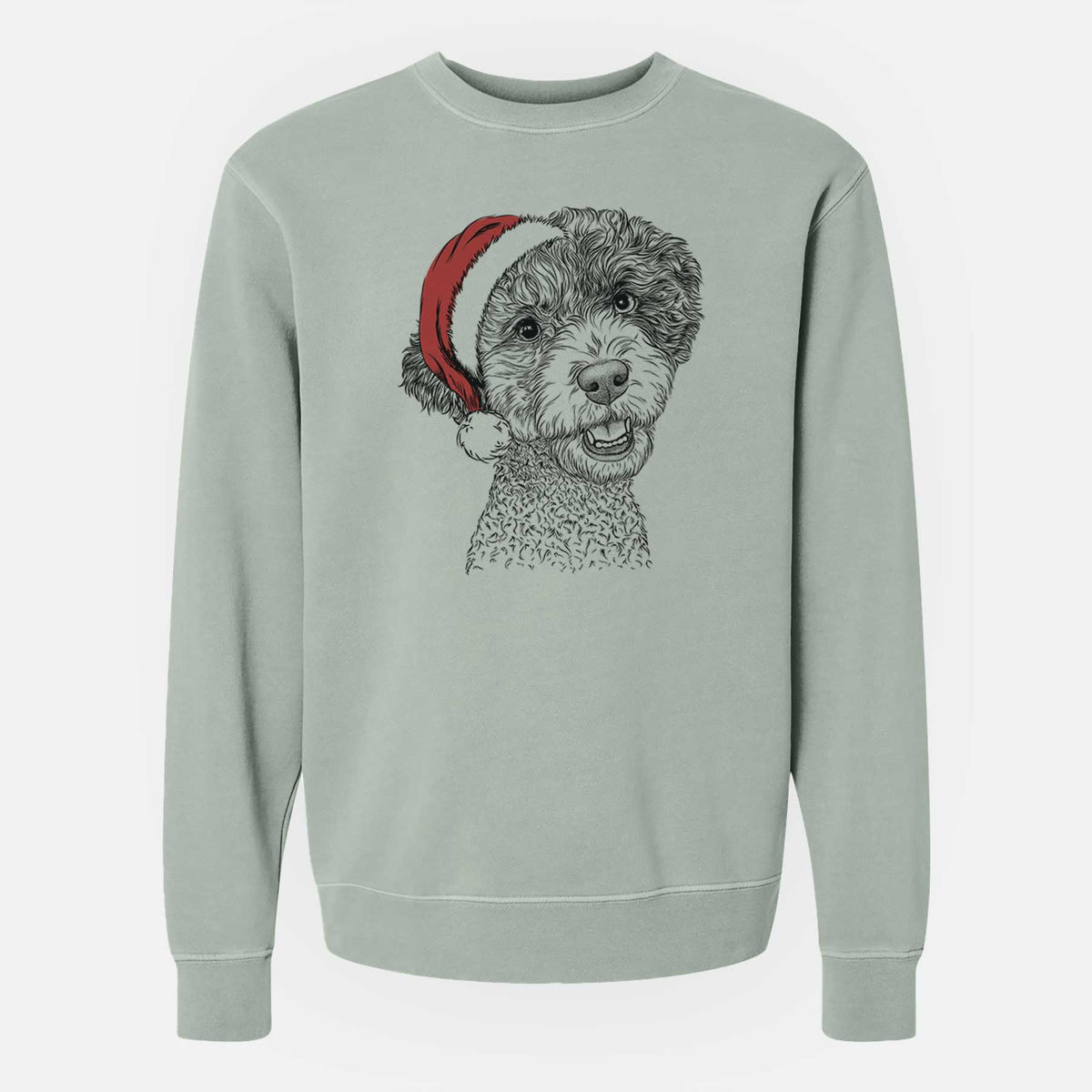 Santa Skipper the Twoodle - Unisex Pigment Dyed Crew Sweatshirt