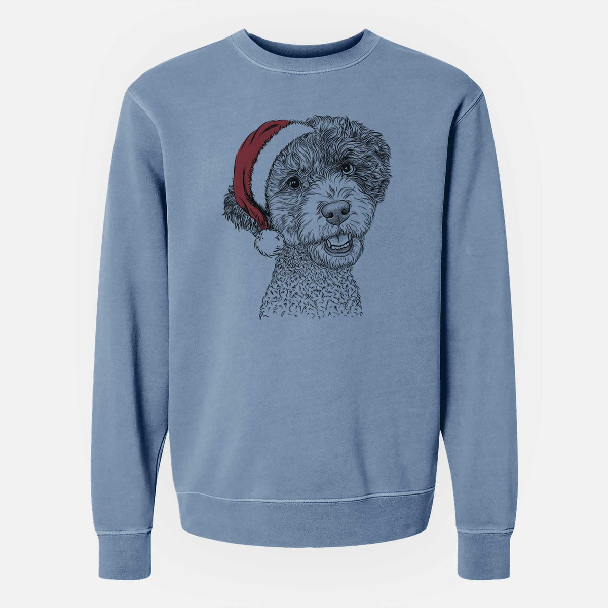 Santa Skipper the Twoodle - Unisex Pigment Dyed Crew Sweatshirt