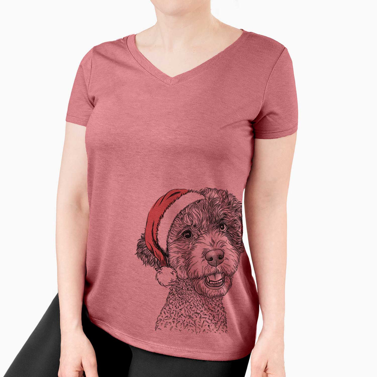 Santa Skipper the Twoodle - Women's V-neck Shirt