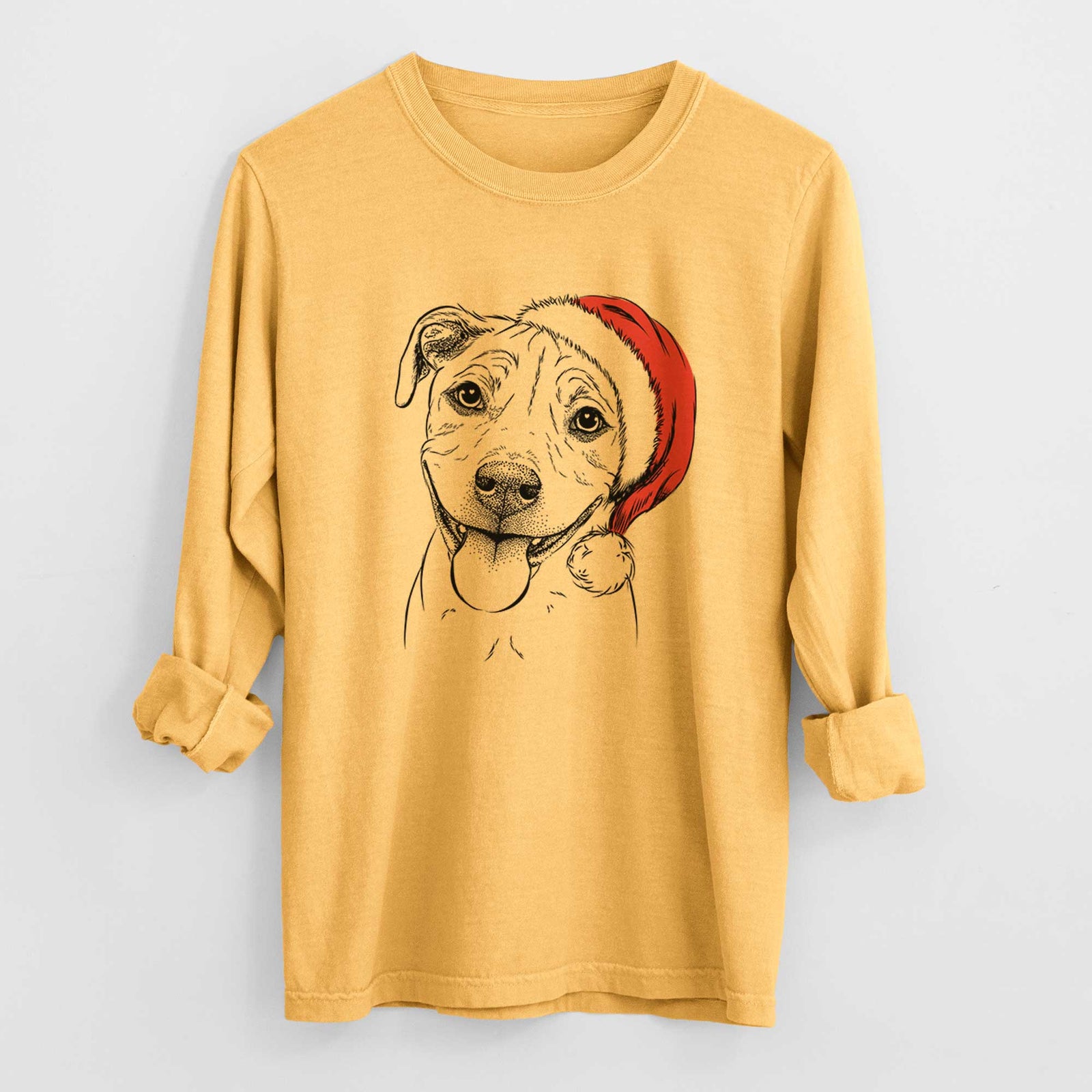 Santa Skye the Pitweiler - Heavyweight 100% Cotton Long Sleeve