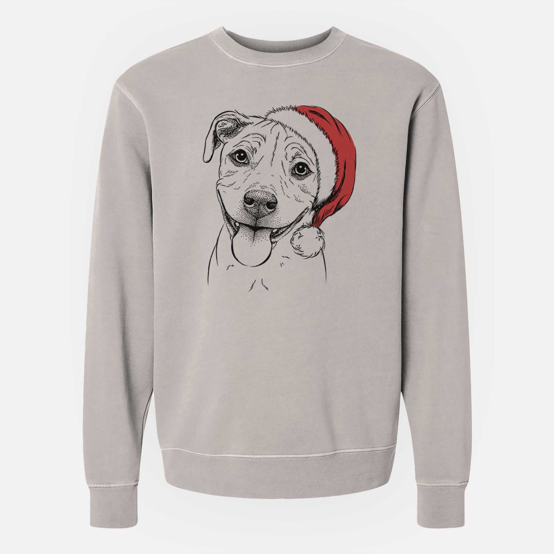 Santa Skye the Pitweiler - Unisex Pigment Dyed Crew Sweatshirt