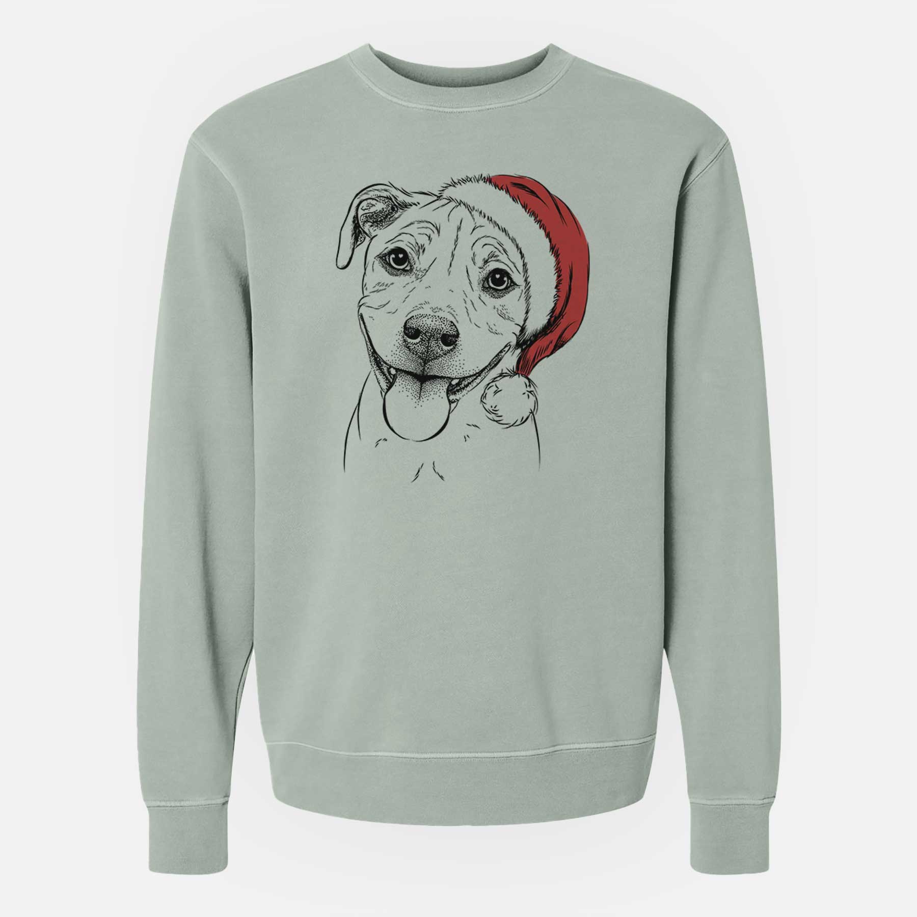 Santa Skye the Pitweiler - Unisex Pigment Dyed Crew Sweatshirt