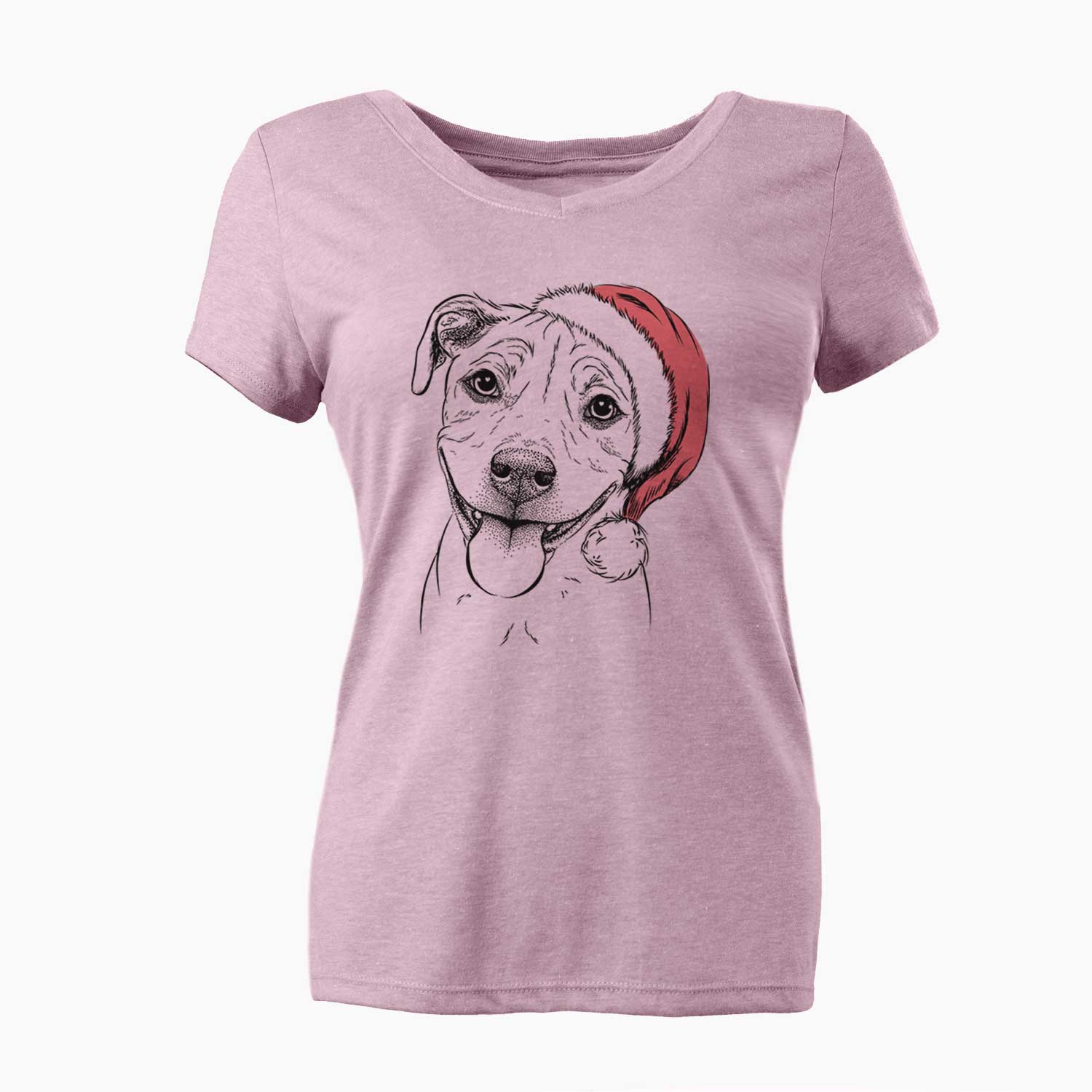 Santa Skye the Pitweiler - Women's V-neck Shirt