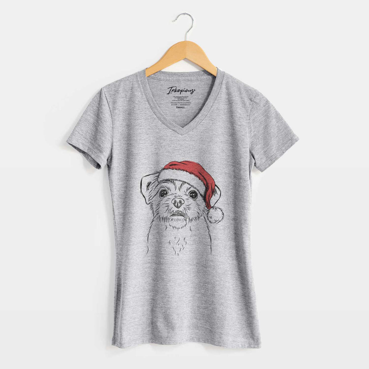 Santa Smash the Shih Tzu - Women's V-neck Shirt
