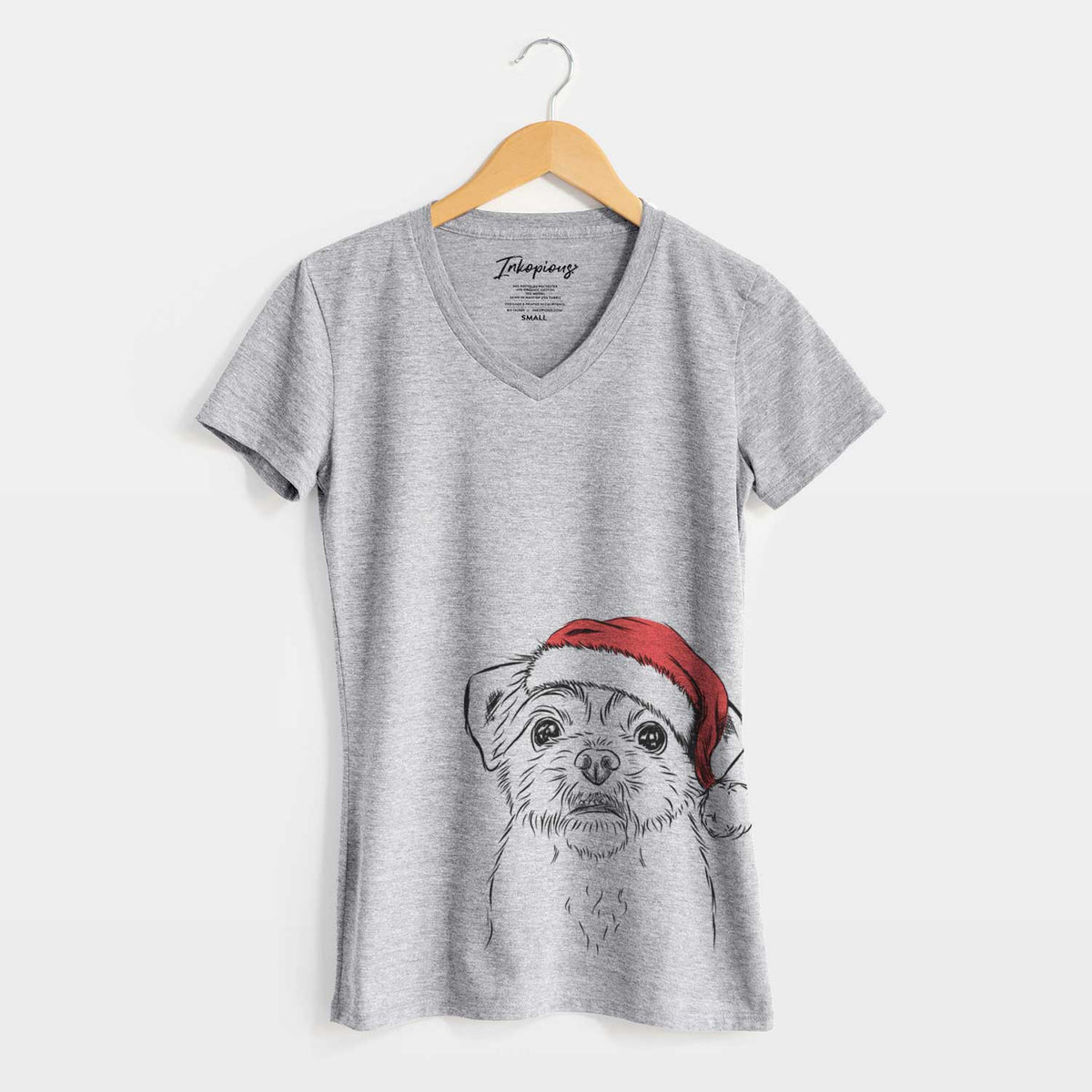 Santa Smash the Shih Tzu - Women's V-neck Shirt