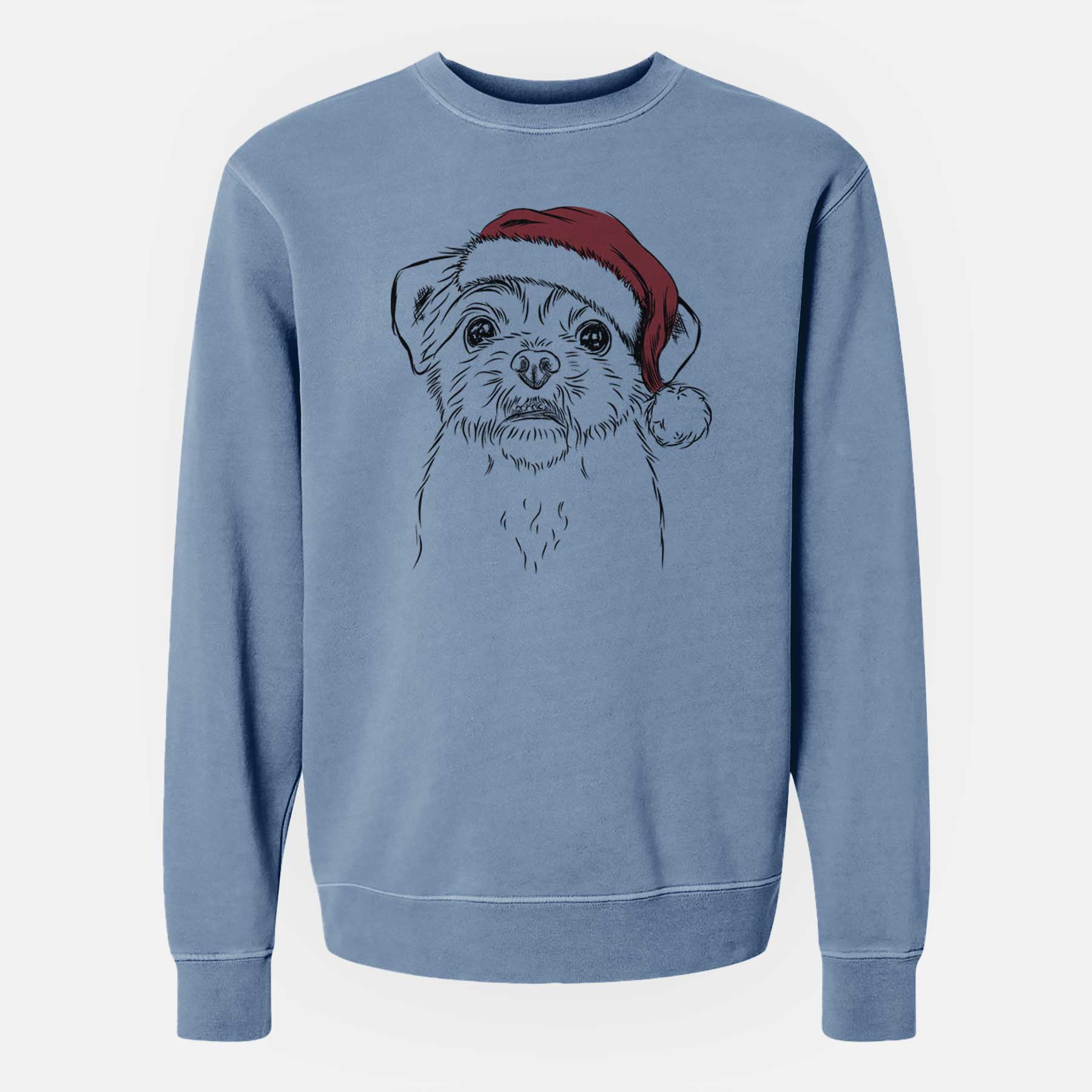 Santa Smash the Shih Tzu - Unisex Pigment Dyed Crew Sweatshirt