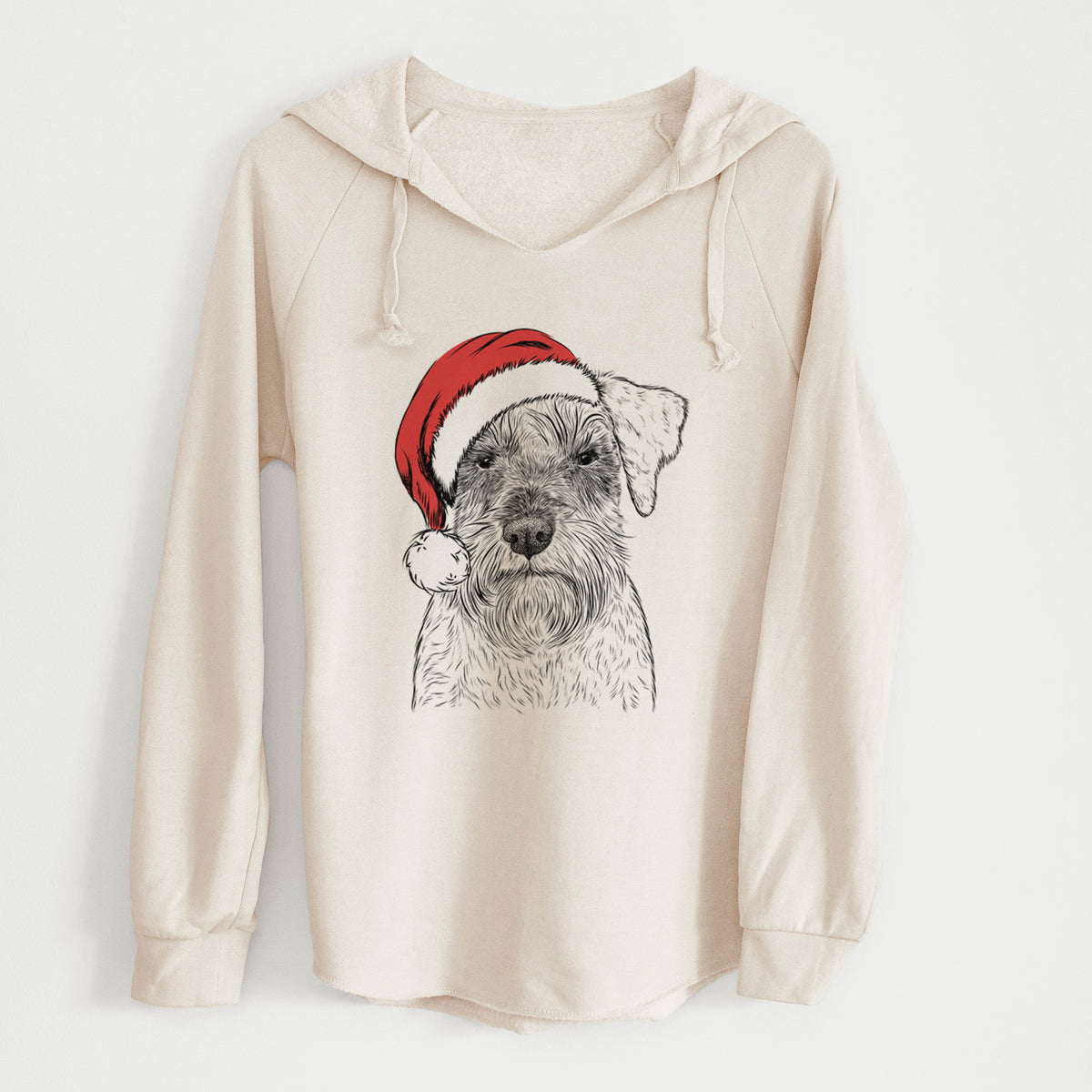 Santa Smokey the Miniature Schnauzer - Cali Wave Hooded Sweatshirt