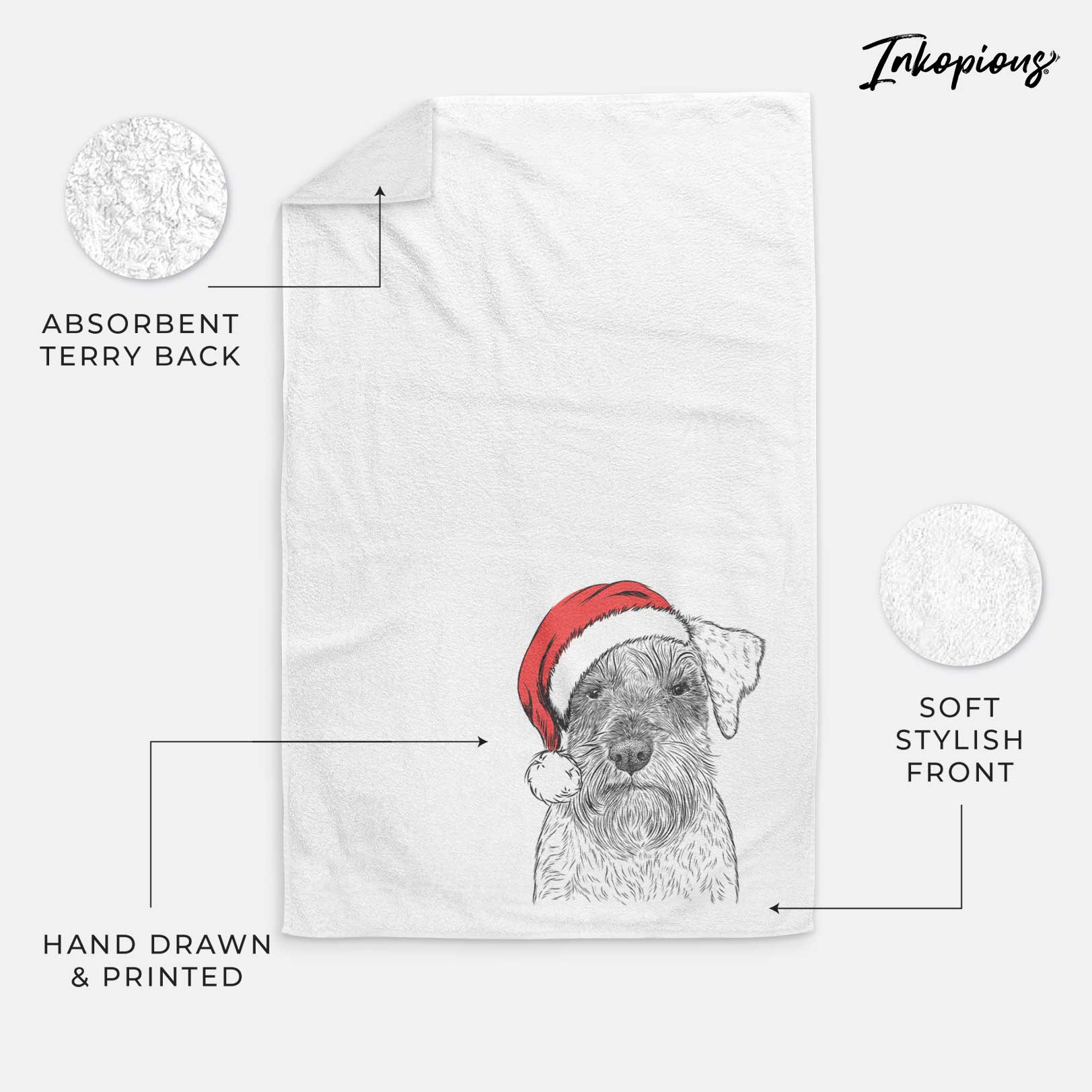 Smokey the Miniature Schnauzer Decorative Hand Towel