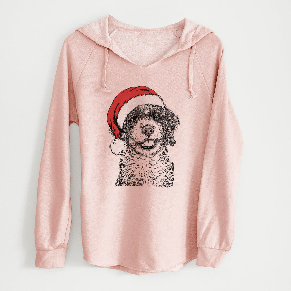 Santa Smoky the Bernedoodle Puppy - Cali Wave Hooded Sweatshirt