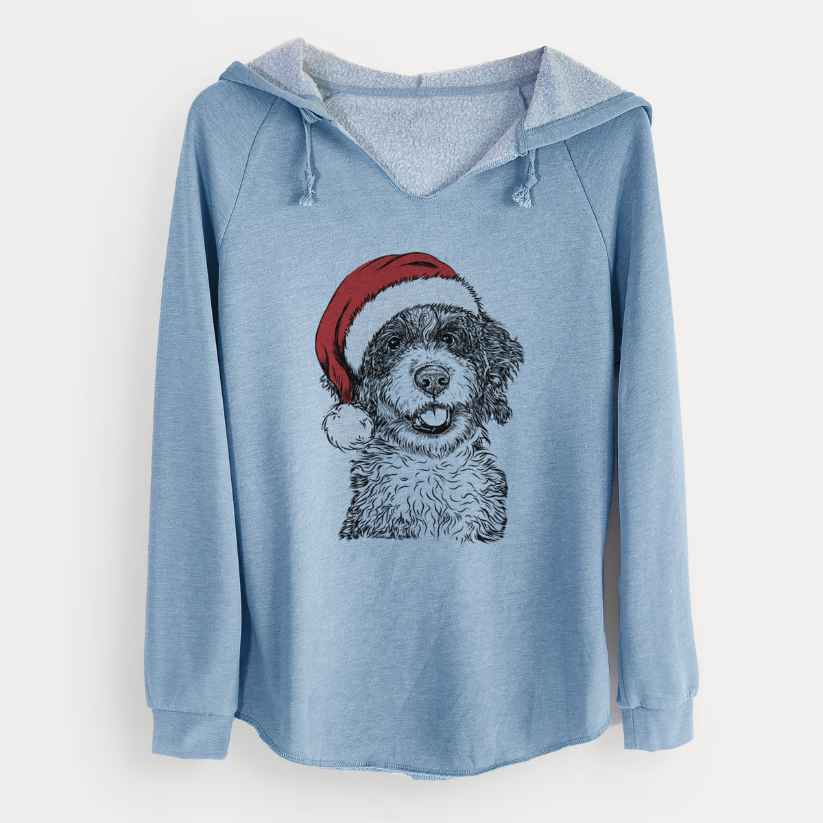 Santa Smoky the Bernedoodle Puppy - Cali Wave Hooded Sweatshirt