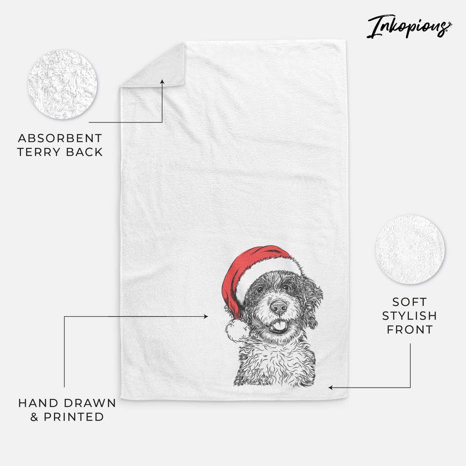 Smoky the Bernedoodle Puppy Decorative Hand Towel