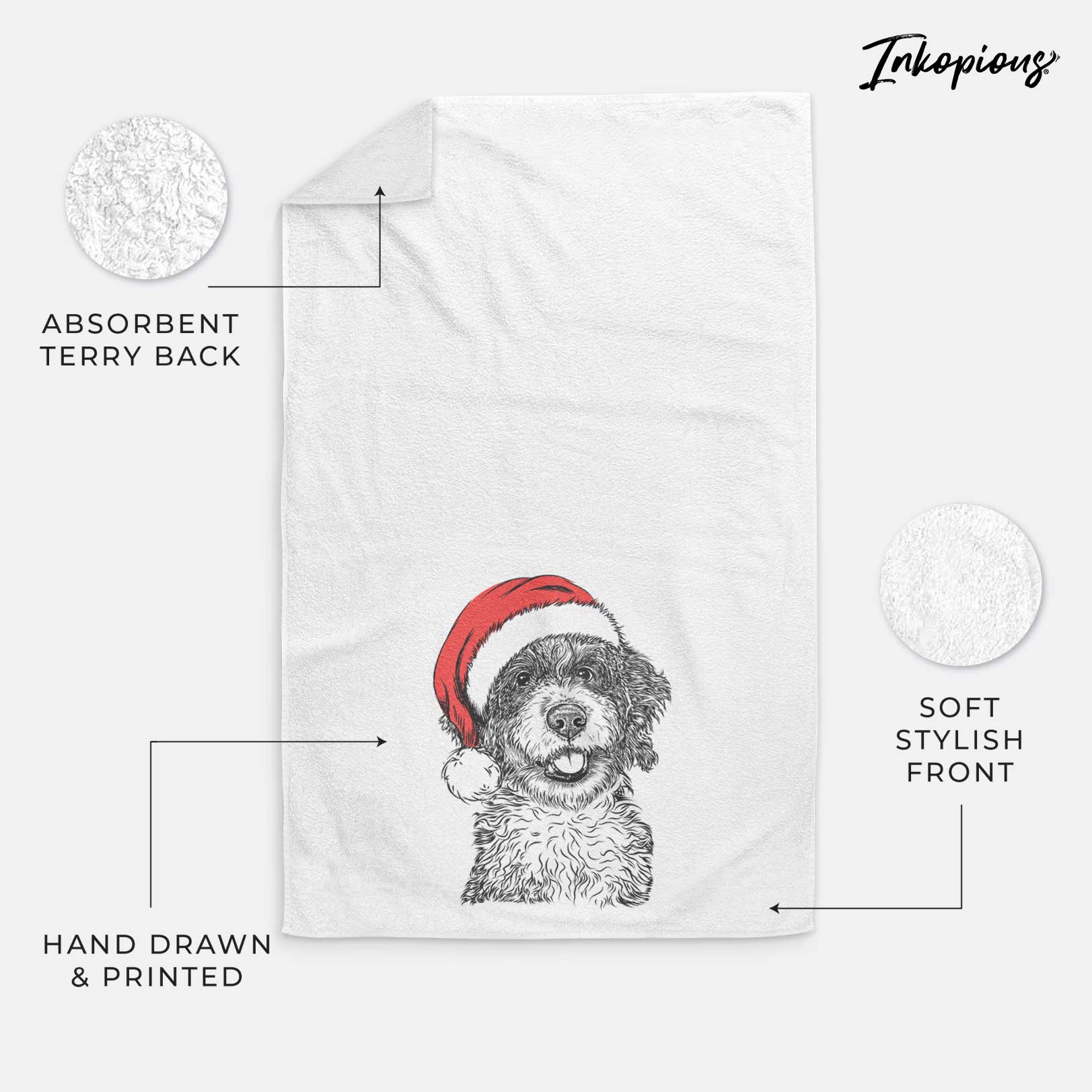 Smoky the Bernedoodle Puppy Decorative Hand Towel