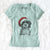 Santa Smoky the Bernedoodle Puppy - Women's V-neck Shirt