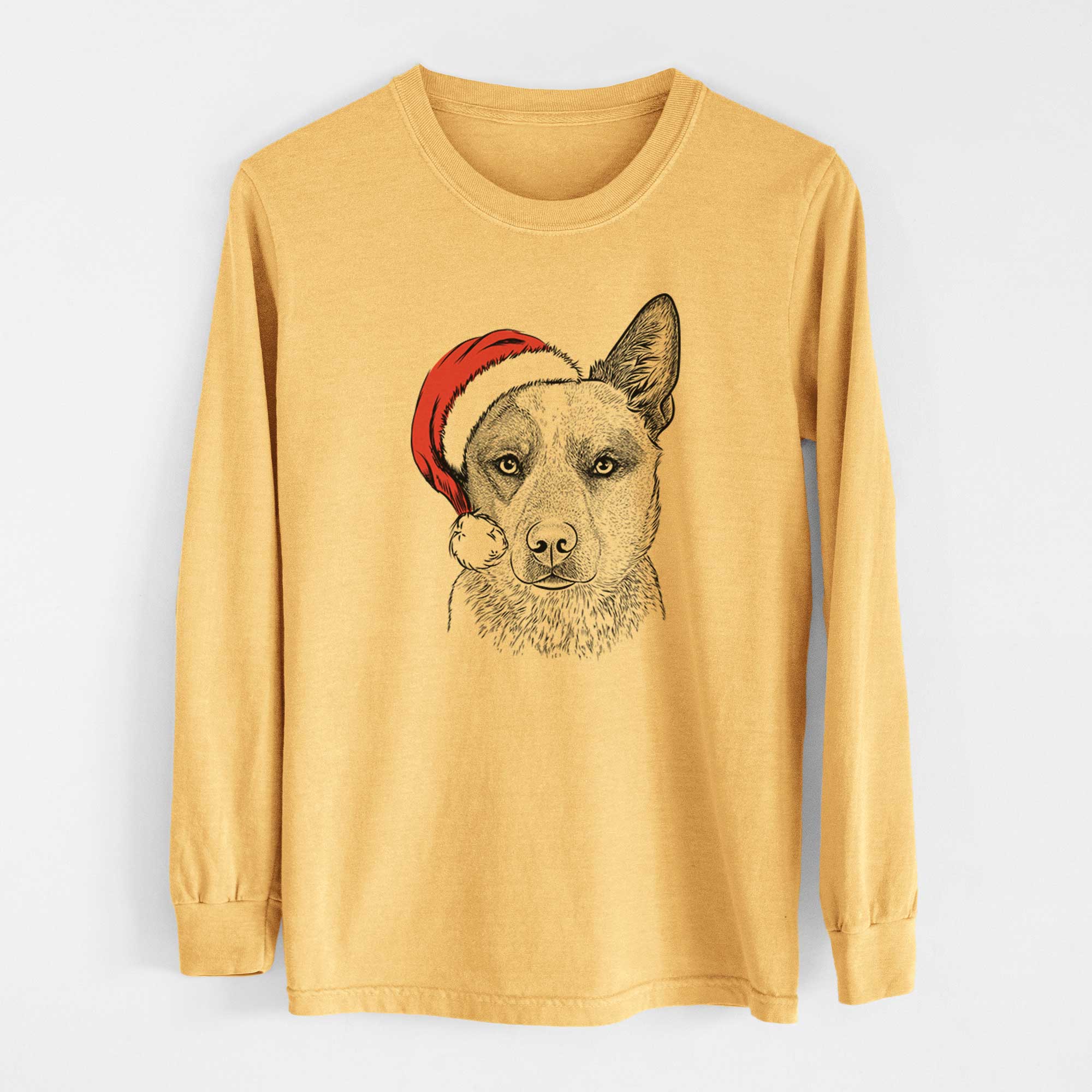 Santa Snap the Australian Cattle Dog - Heavyweight 100% Cotton Long Sleeve