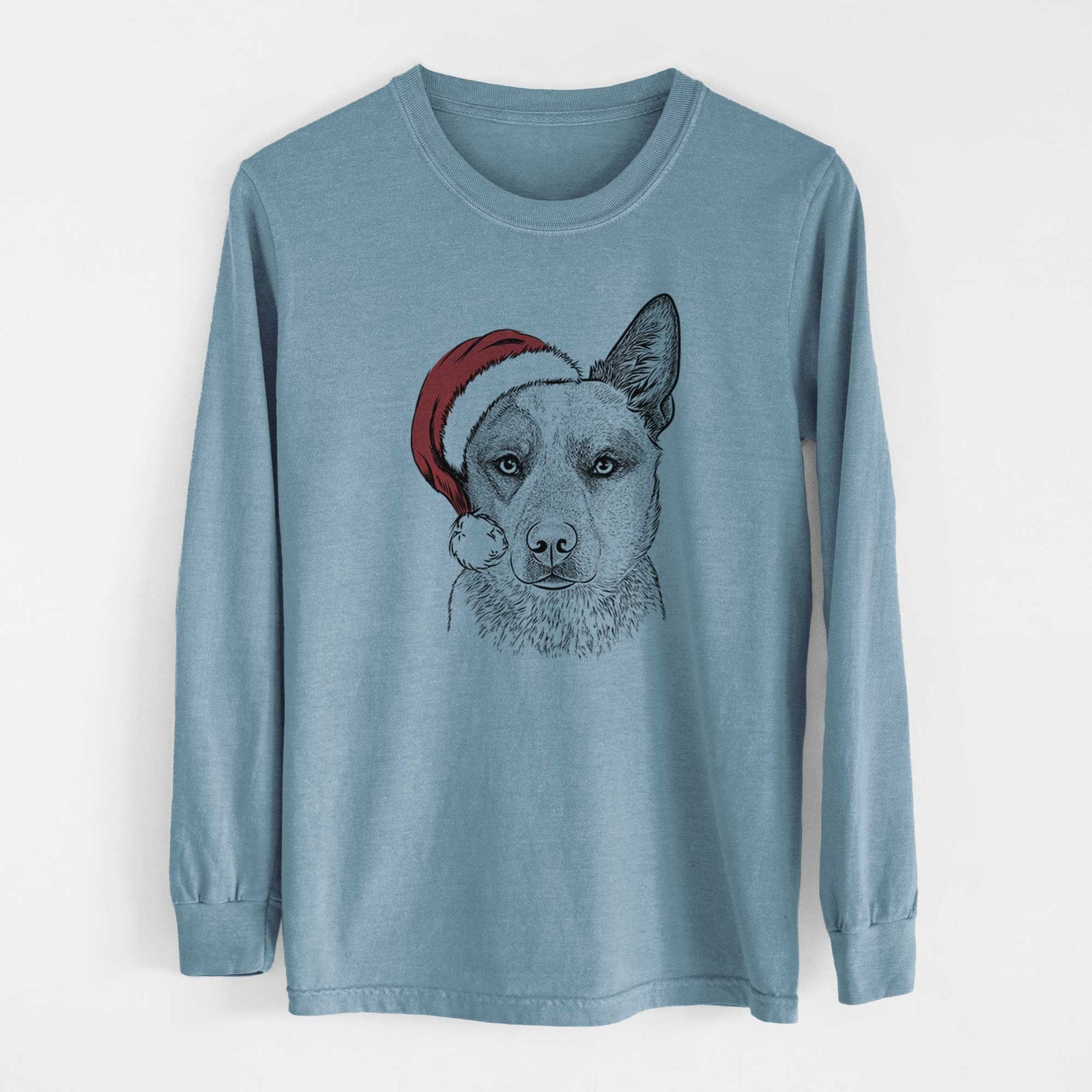 Santa Snap the Australian Cattle Dog - Heavyweight 100% Cotton Long Sleeve