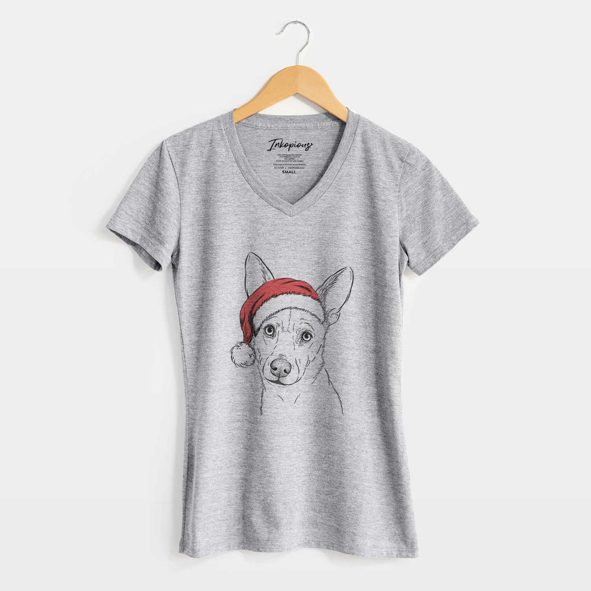 Santa Sooner the Huskimo - Women's V-neck Shirt