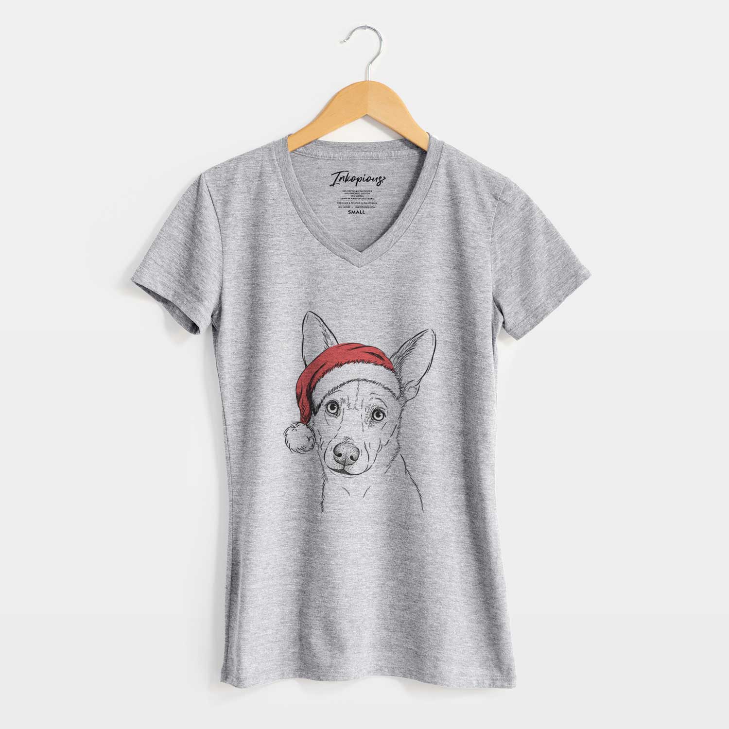 Santa Sooner the Huskimo - Women's V-neck Shirt
