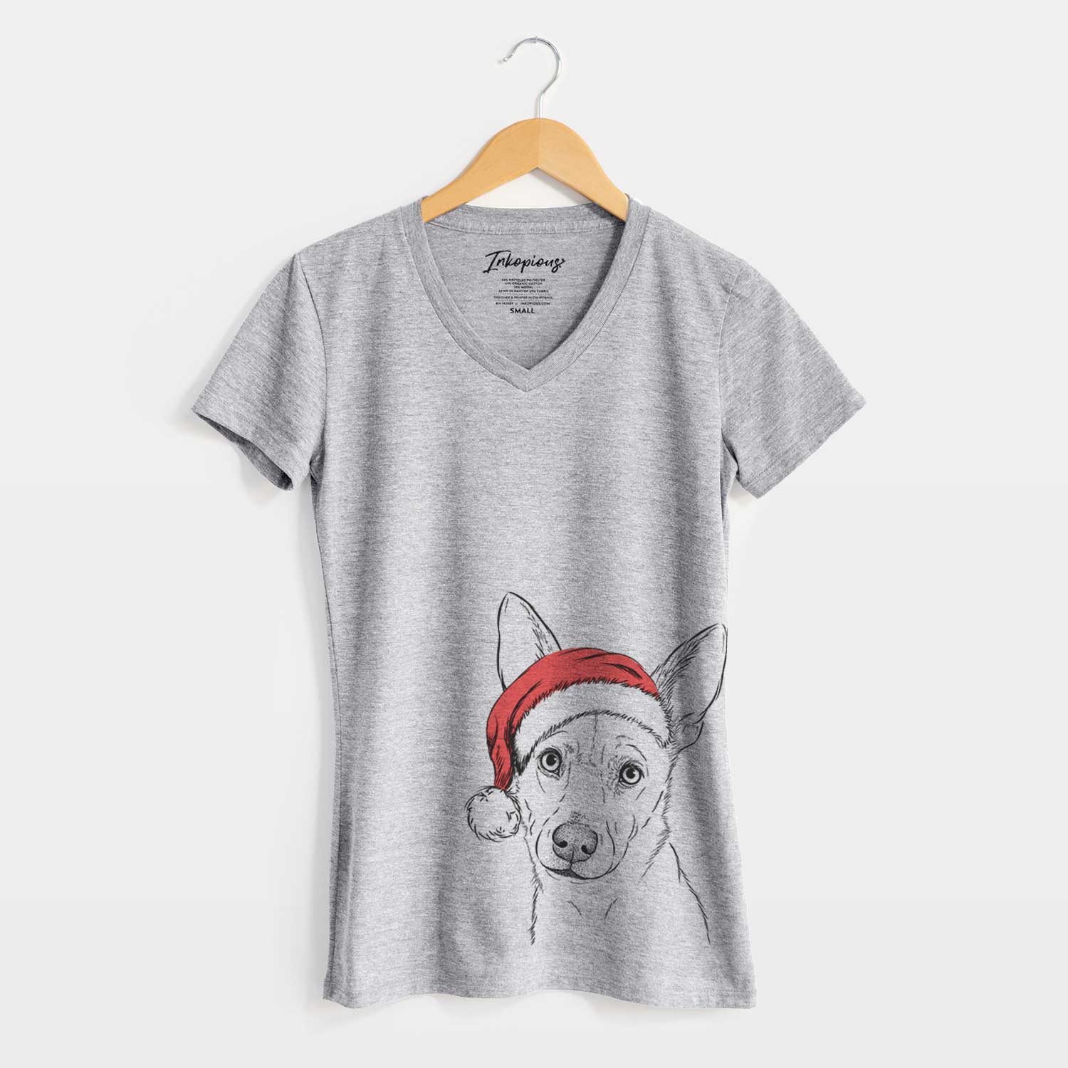 Santa Sooner the Huskimo - Women's V-neck Shirt