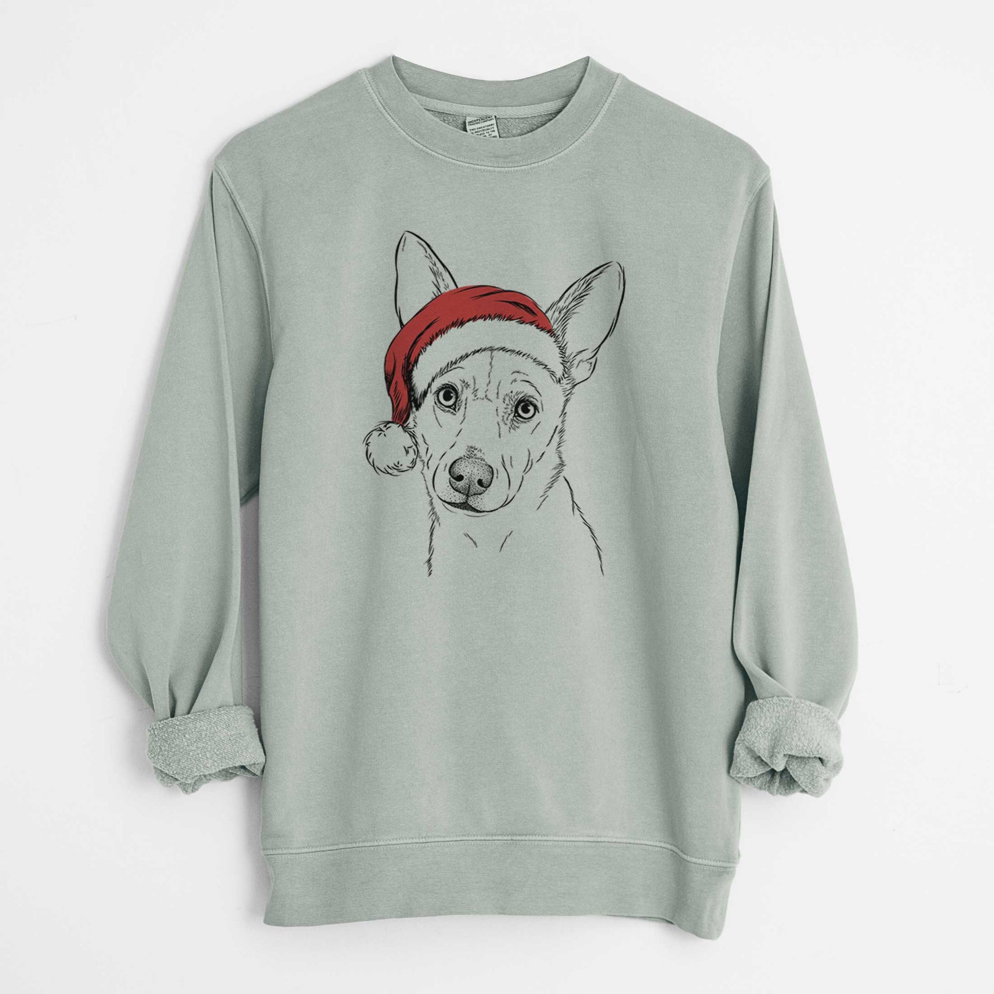 Santa Sooner the Huskimo - Unisex Pigment Dyed Crew Sweatshirt