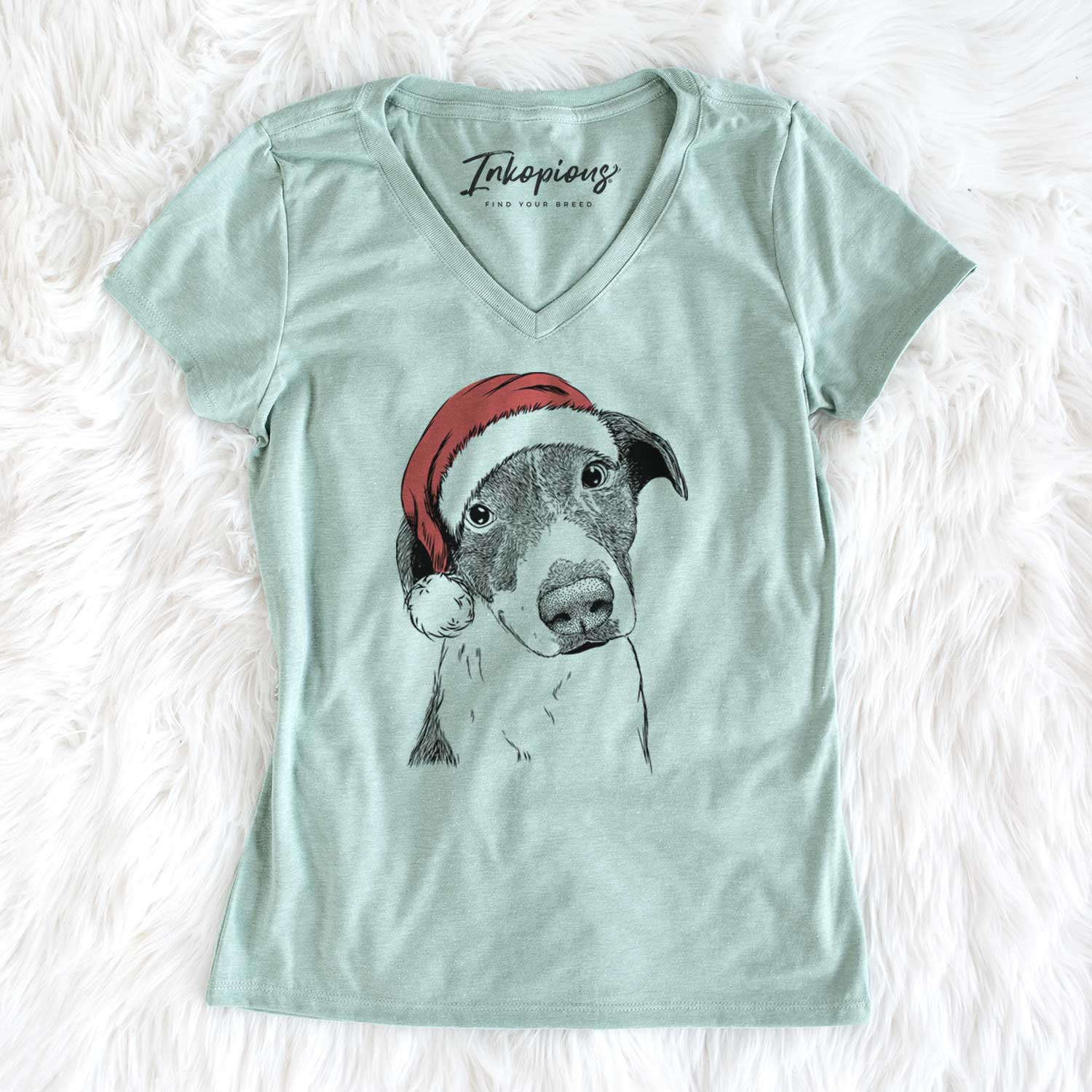 Santa Sophia the Mixed Breed - Women's V-neck Shirt
