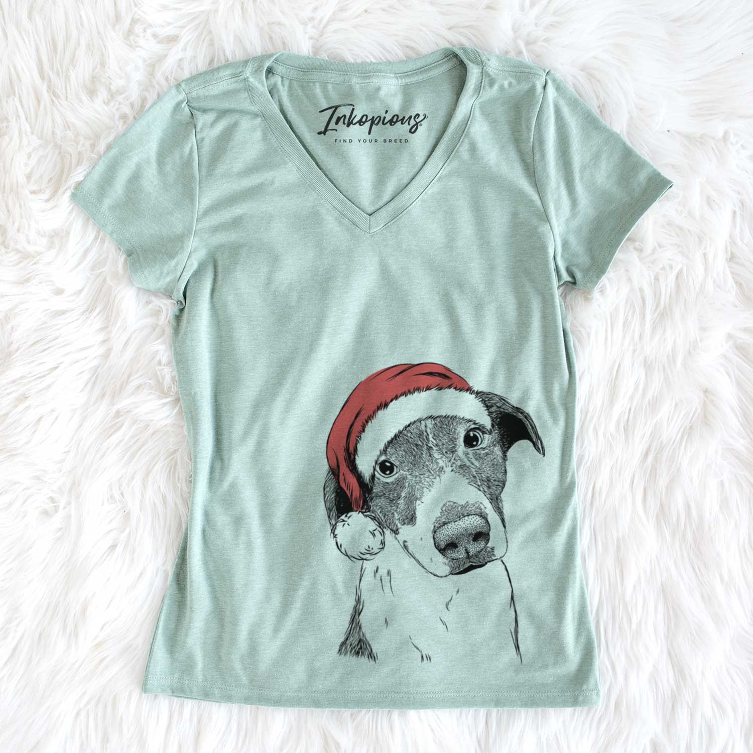 Santa Sophia the Mixed Breed - Women's V-neck Shirt