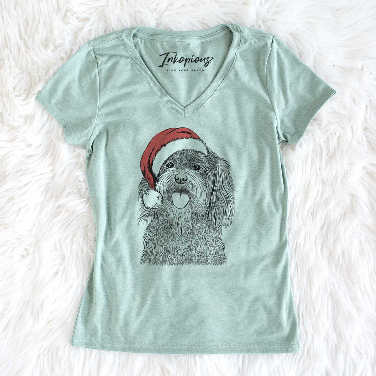Santa Sophie the Havanese - Women's V-neck Shirt