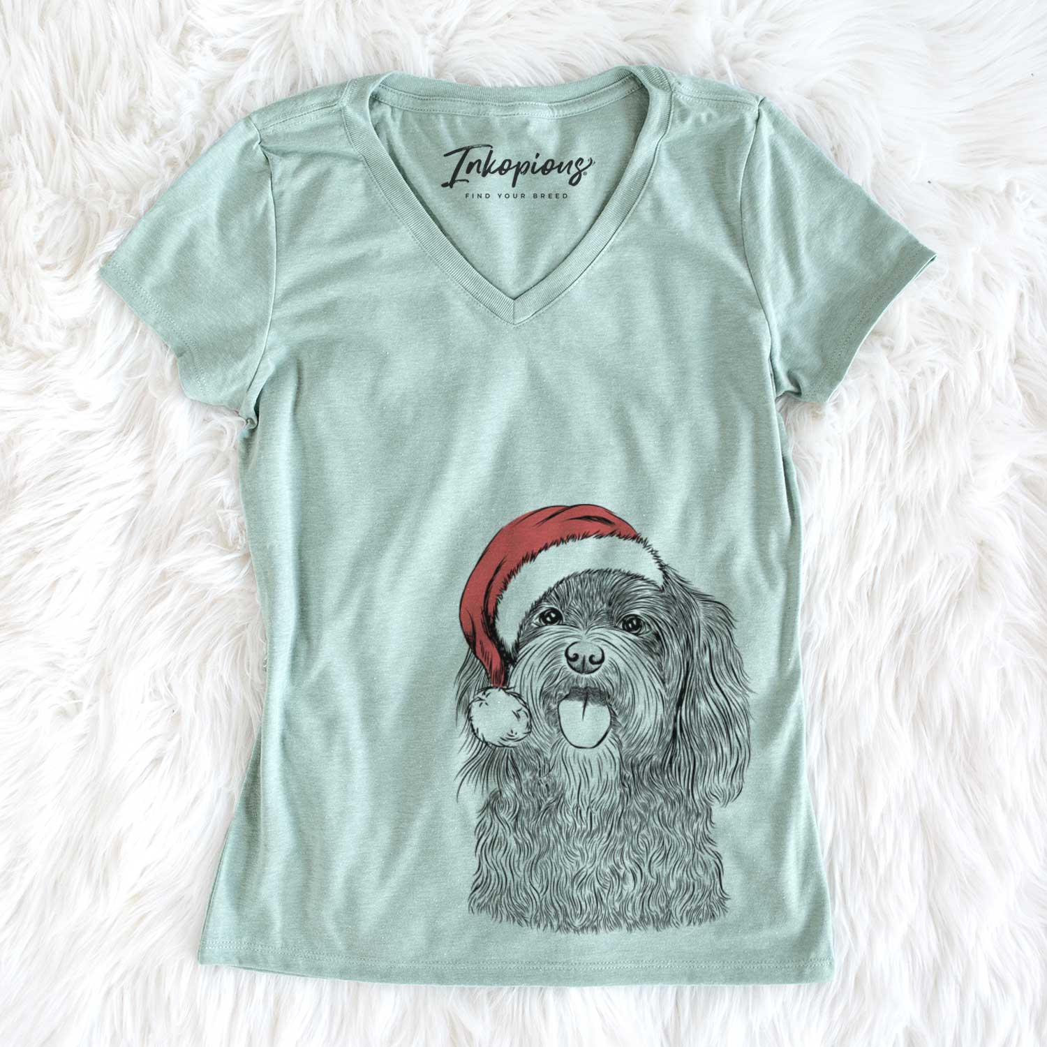 Santa Sophie the Havanese - Women's V-neck Shirt