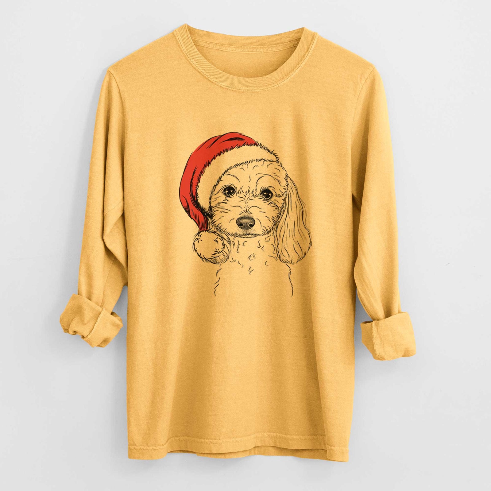 Santa Sophie the Coton de Tulear - Heavyweight 100% Cotton Long Sleeve
