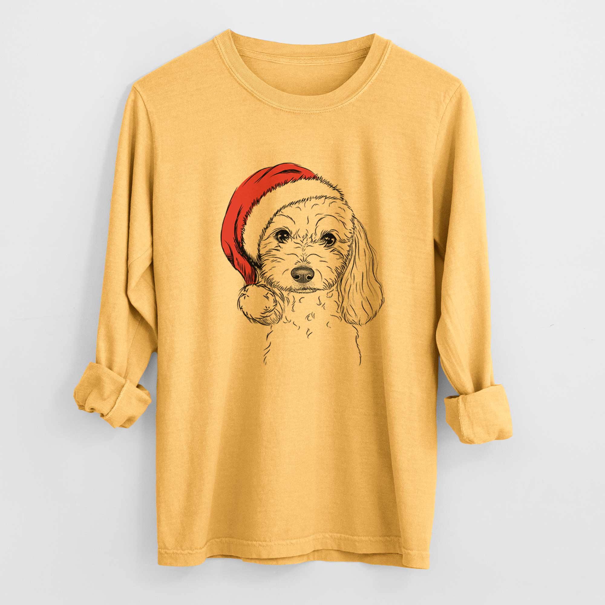 Santa Sophie the Coton de Tulear - Heavyweight 100% Cotton Long Sleeve