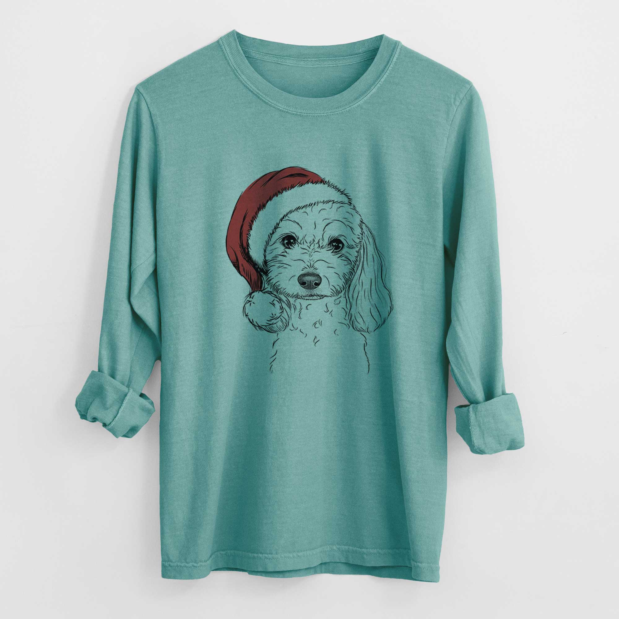 Santa Sophie the Coton de Tulear - Heavyweight 100% Cotton Long Sleeve