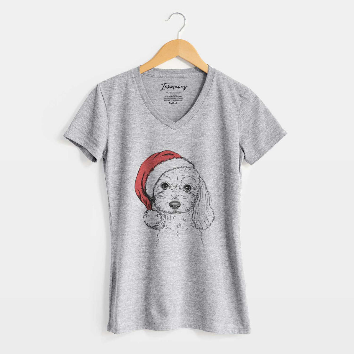 Santa Sophie the Coton de Tulear - Women's V-neck Shirt