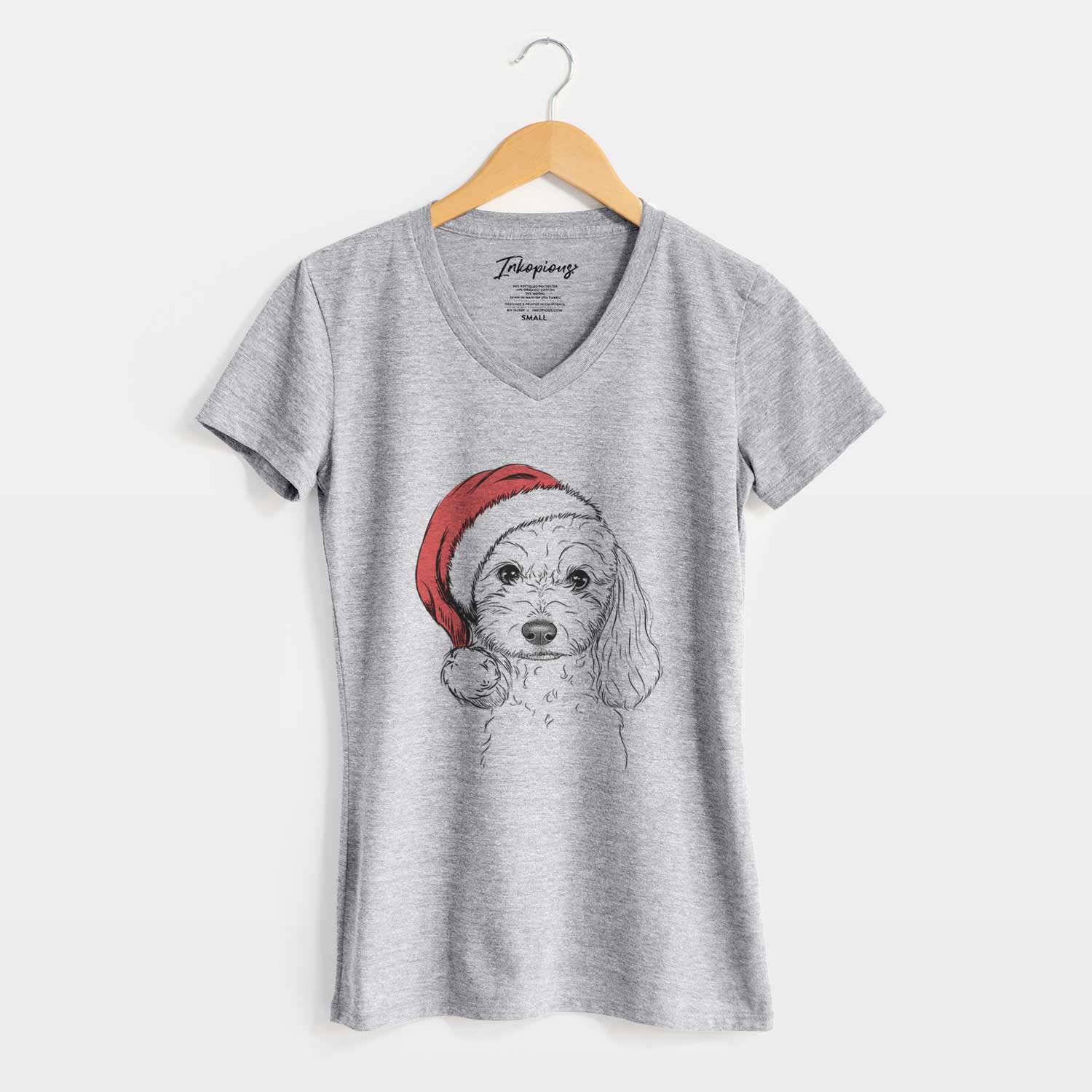 Santa Sophie the Coton de Tulear - Women's V-neck Shirt