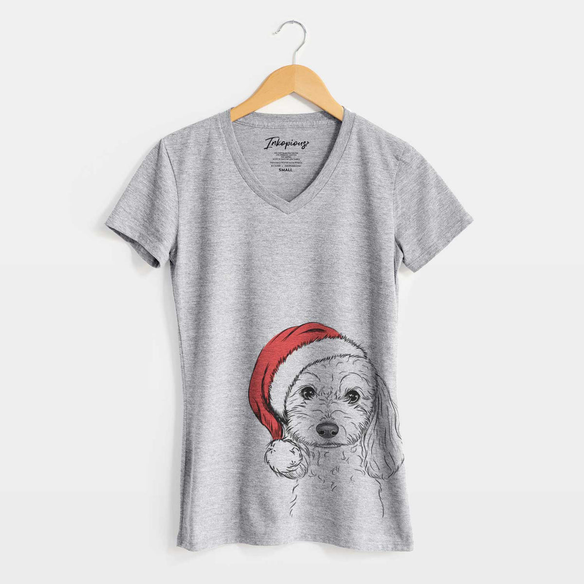 Santa Sophie the Coton de Tulear - Women's V-neck Shirt