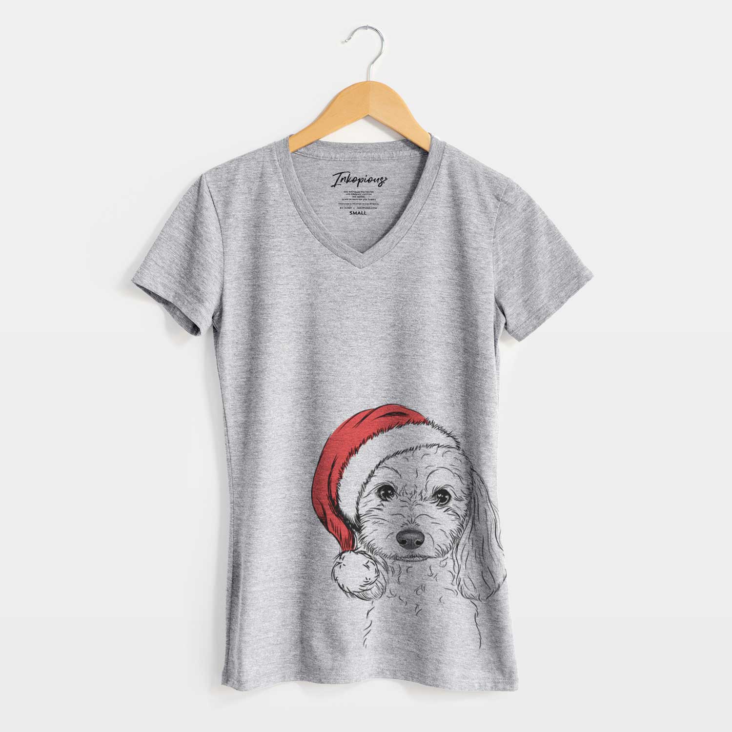 Santa Sophie the Coton de Tulear - Women's V-neck Shirt