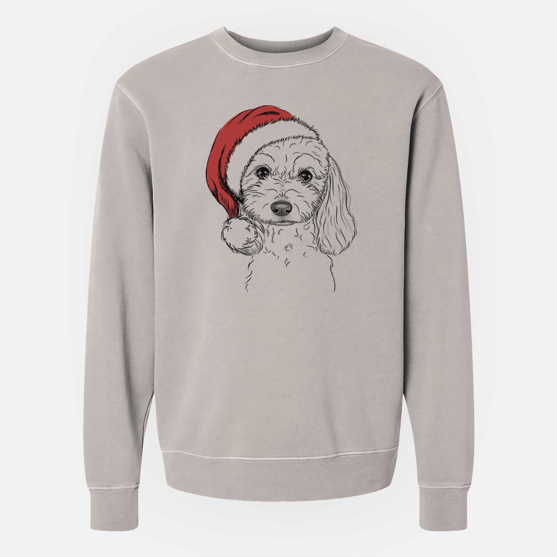 Santa Sophie the Coton de Tulear - Unisex Pigment Dyed Crew Sweatshirt