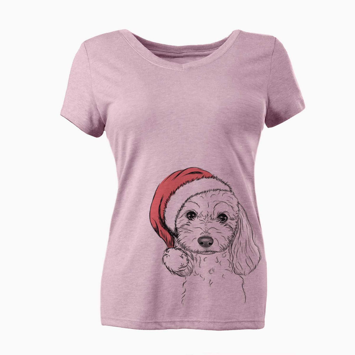 Santa Sophie the Coton de Tulear - Women's V-neck Shirt