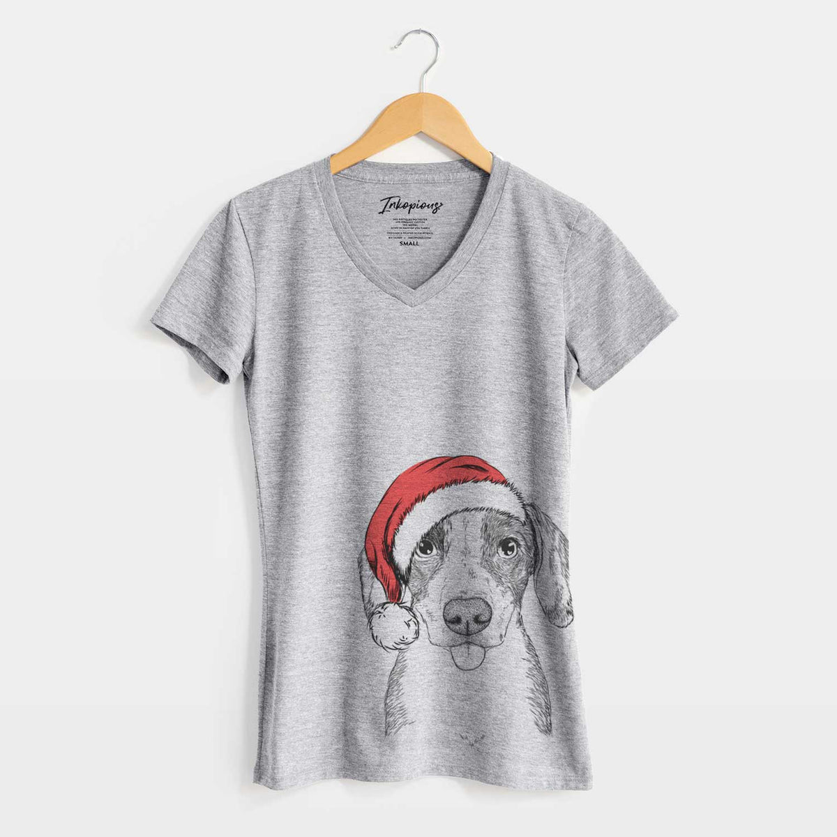 Santa SophiePea the Mixed Breed - Women's V-neck Shirt