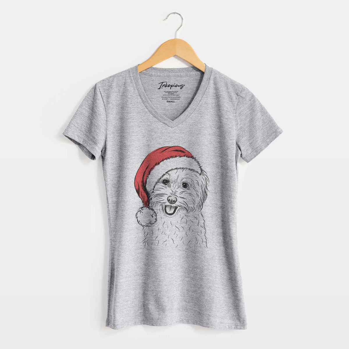 Santa Sophie Quinn the Havanese - Women's V-neck Shirt