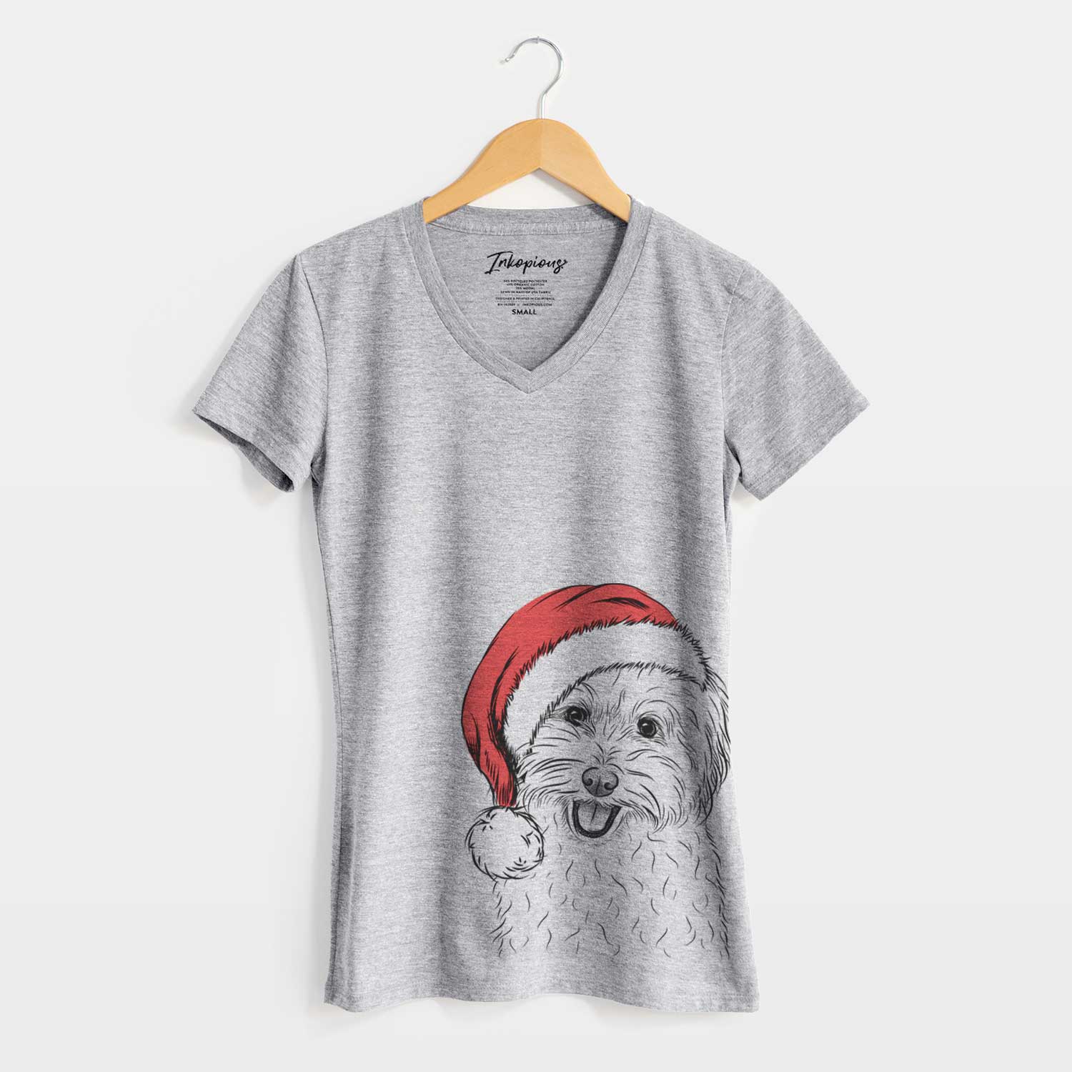 Santa Sophie Quinn the Havanese - Women's V-neck Shirt