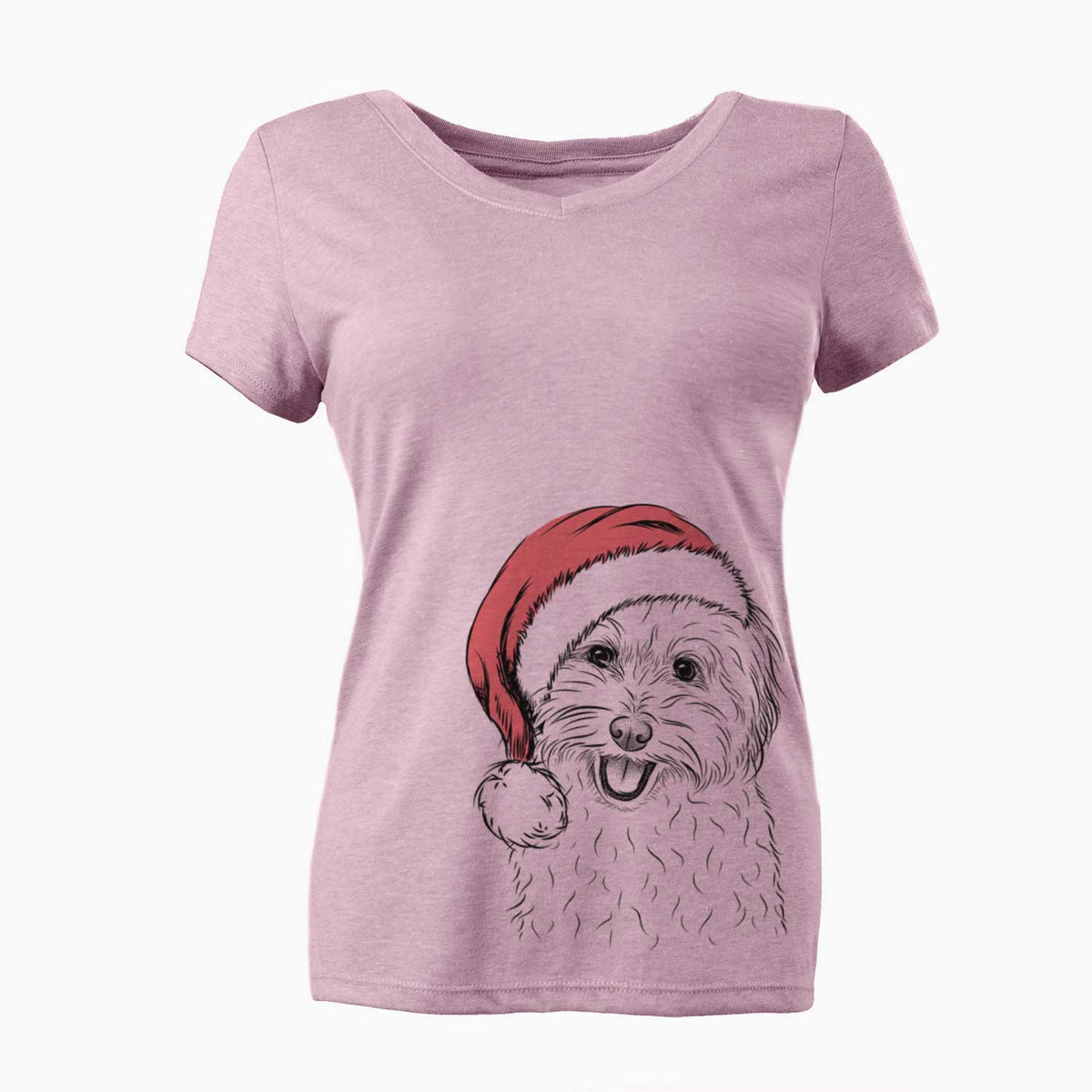 Santa Sophie Quinn the Havanese - Women's V-neck Shirt