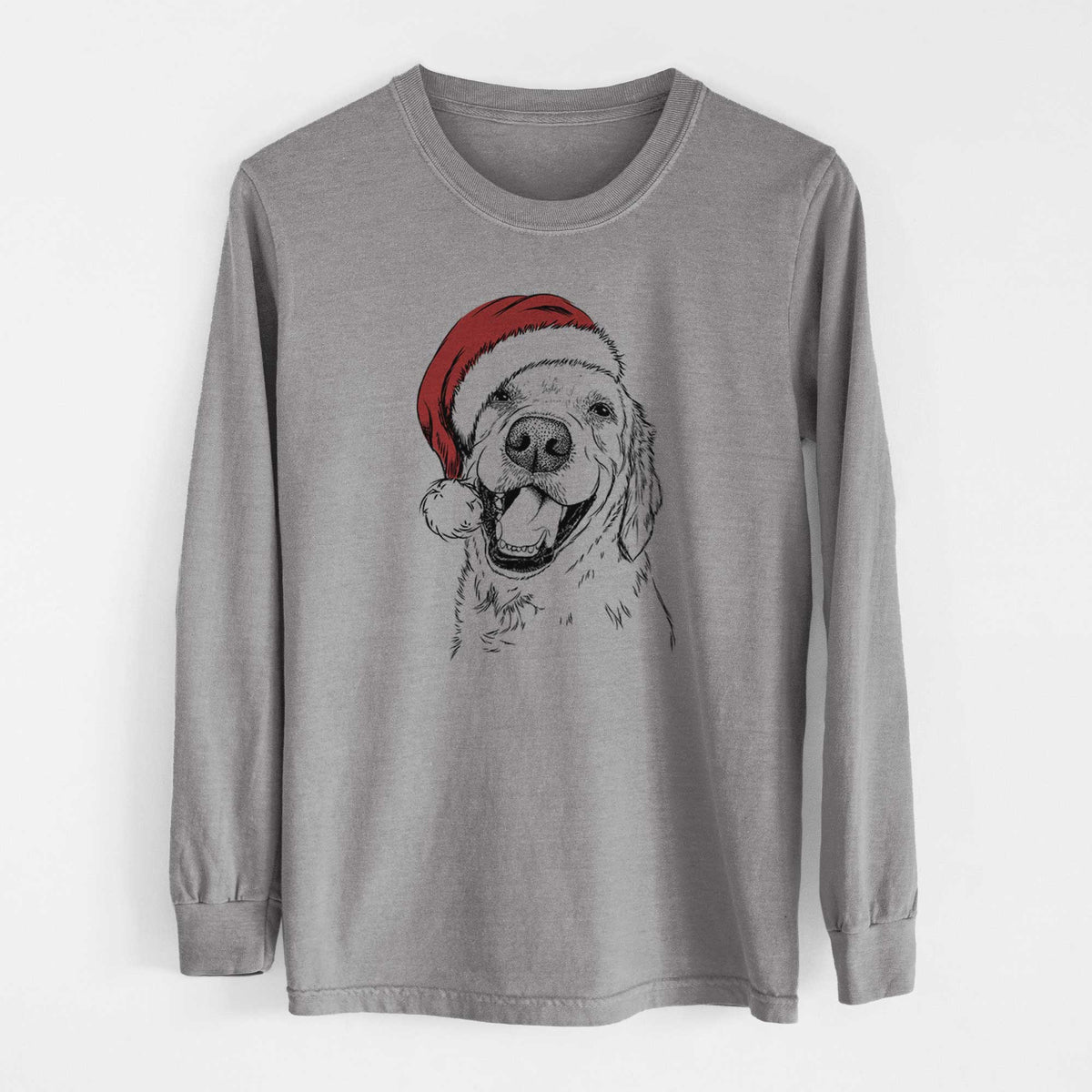 Santa Spanky the Golden Retriever - Heavyweight 100% Cotton Long Sleeve