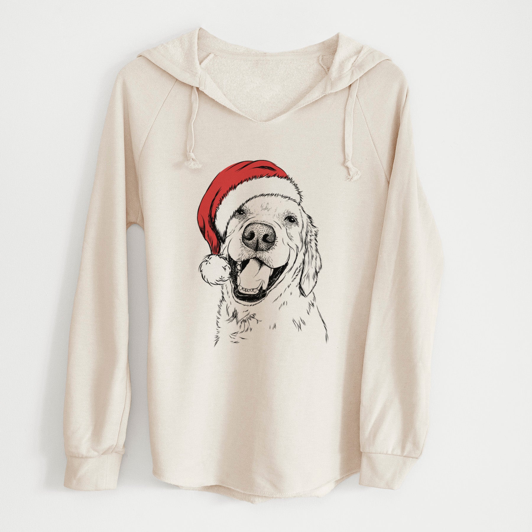 Santa Spanky the Golden Retriever - Cali Wave Hooded Sweatshirt