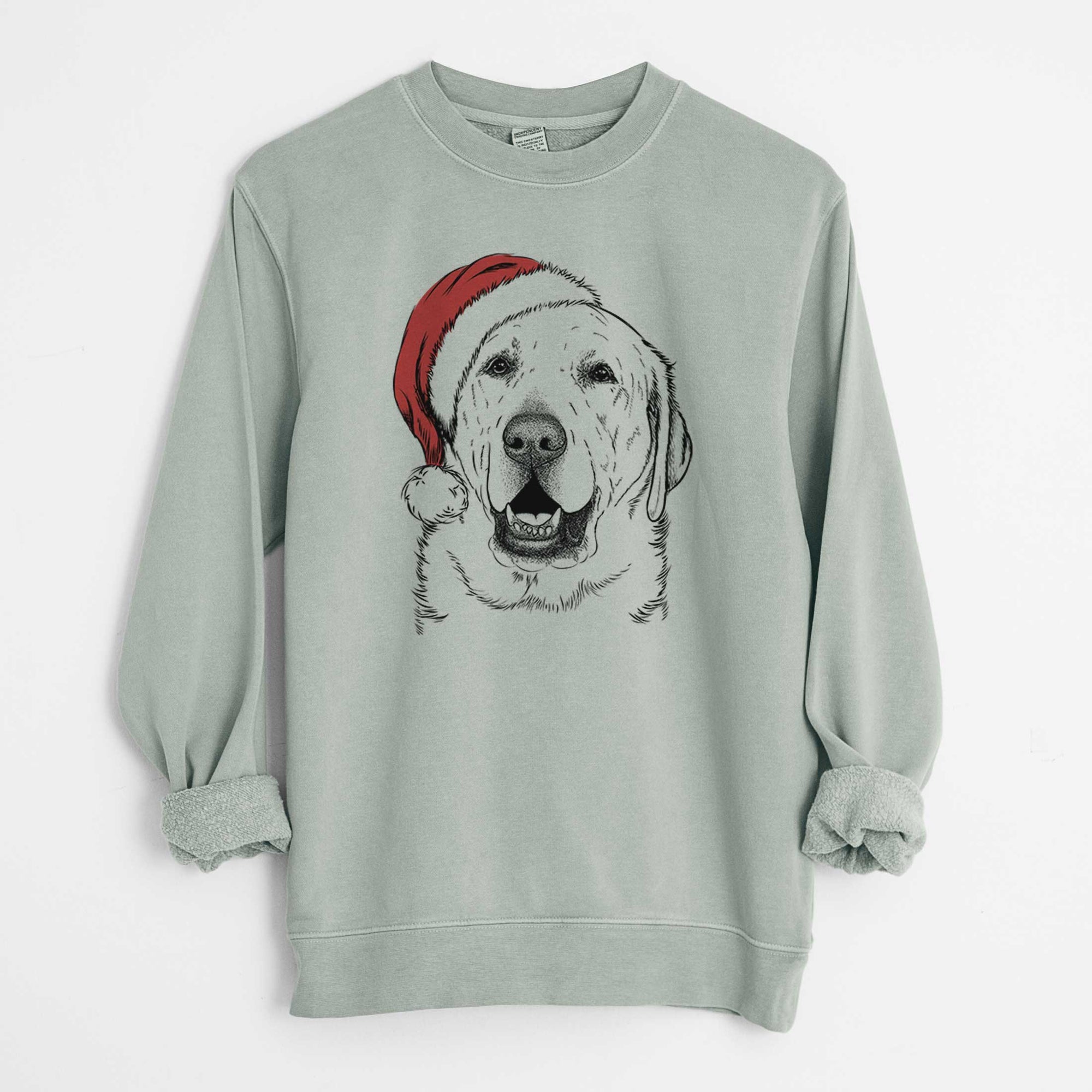 Santa Sparks the Labrador Retriever - Unisex Pigment Dyed Crew Sweatshirt