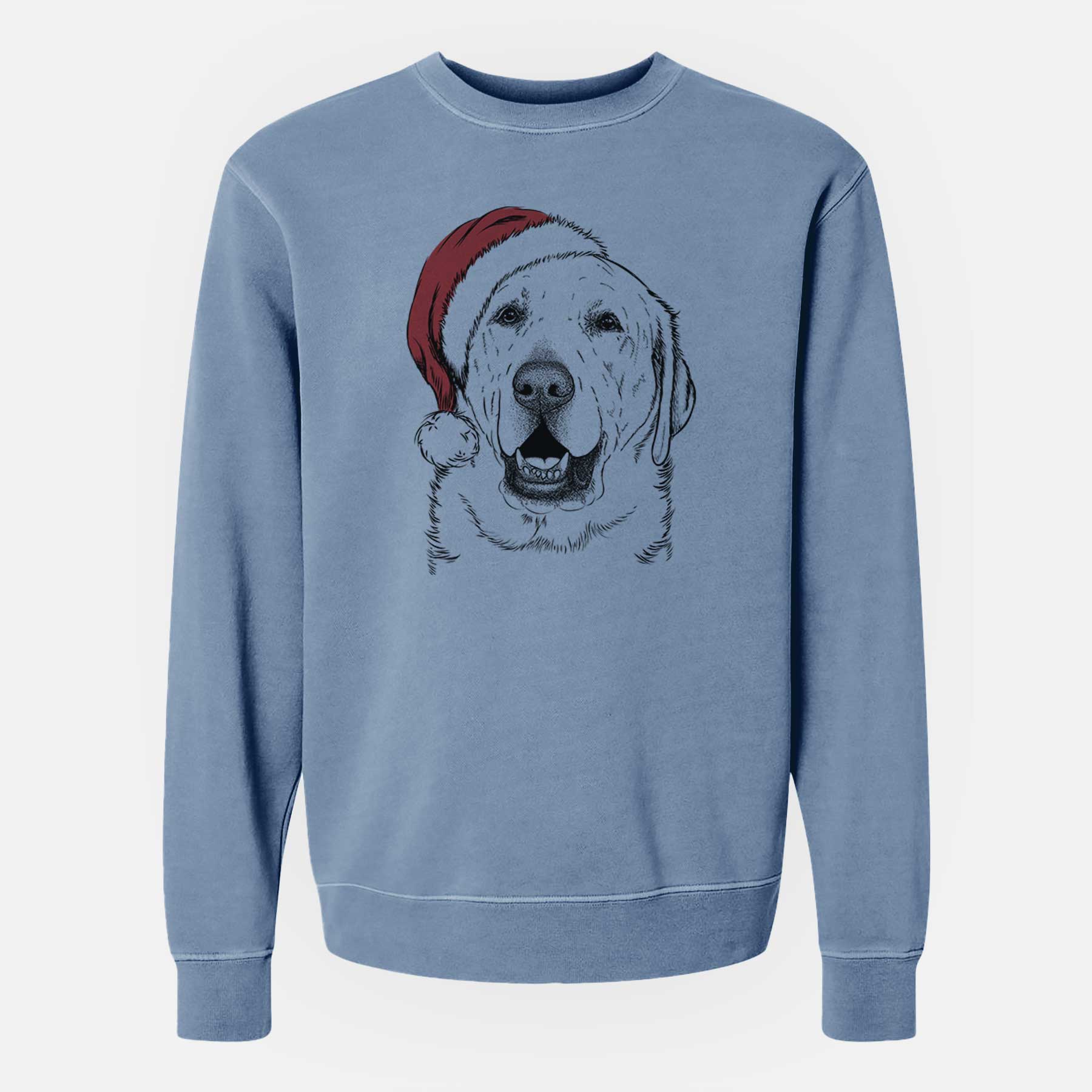 Santa Sparks the Labrador Retriever - Unisex Pigment Dyed Crew Sweatshirt