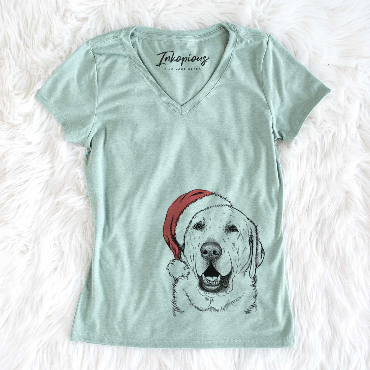 Santa Sparks the Labrador Retriever - Women&#39;s V-neck Shirt